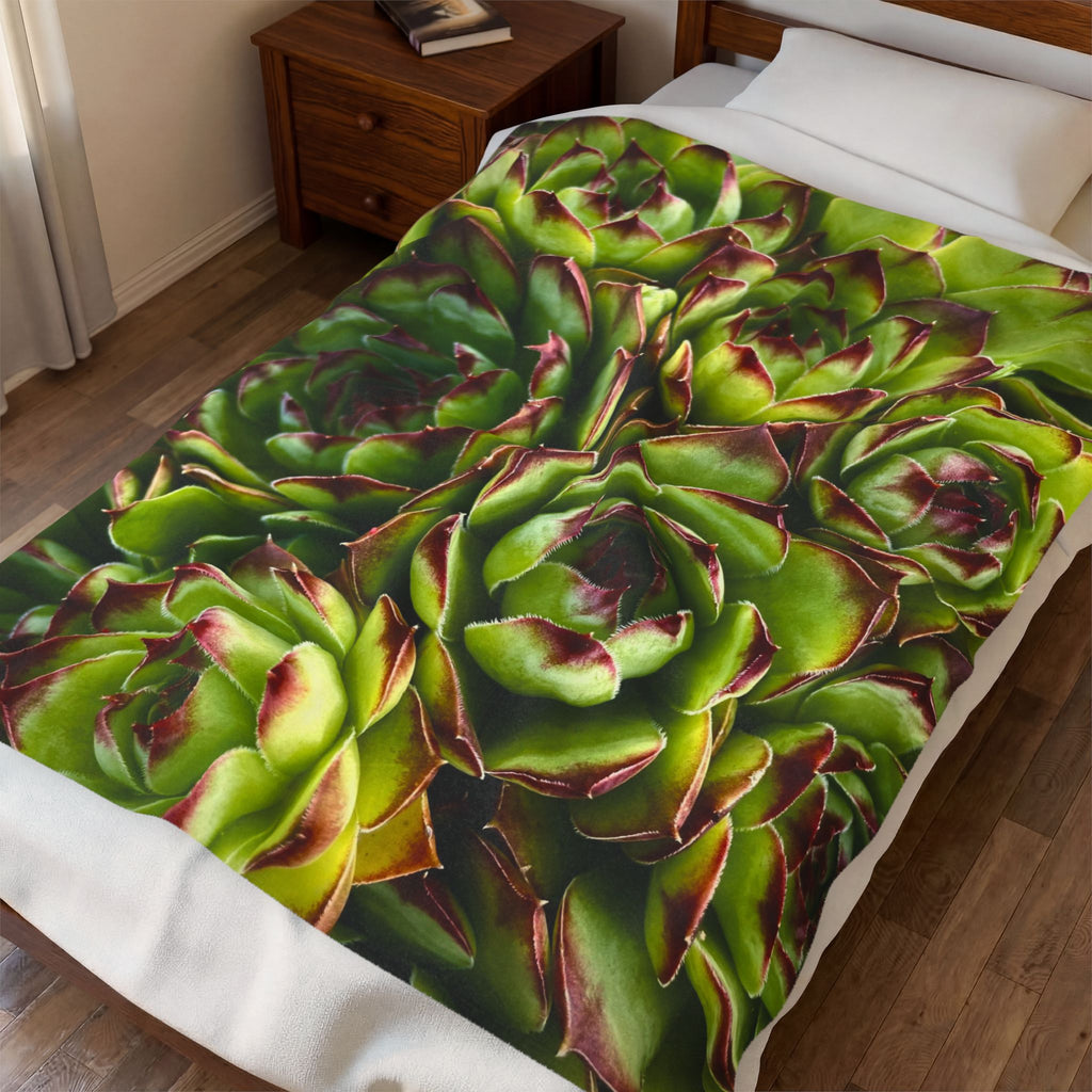 Succulent Garden Throw Blanket