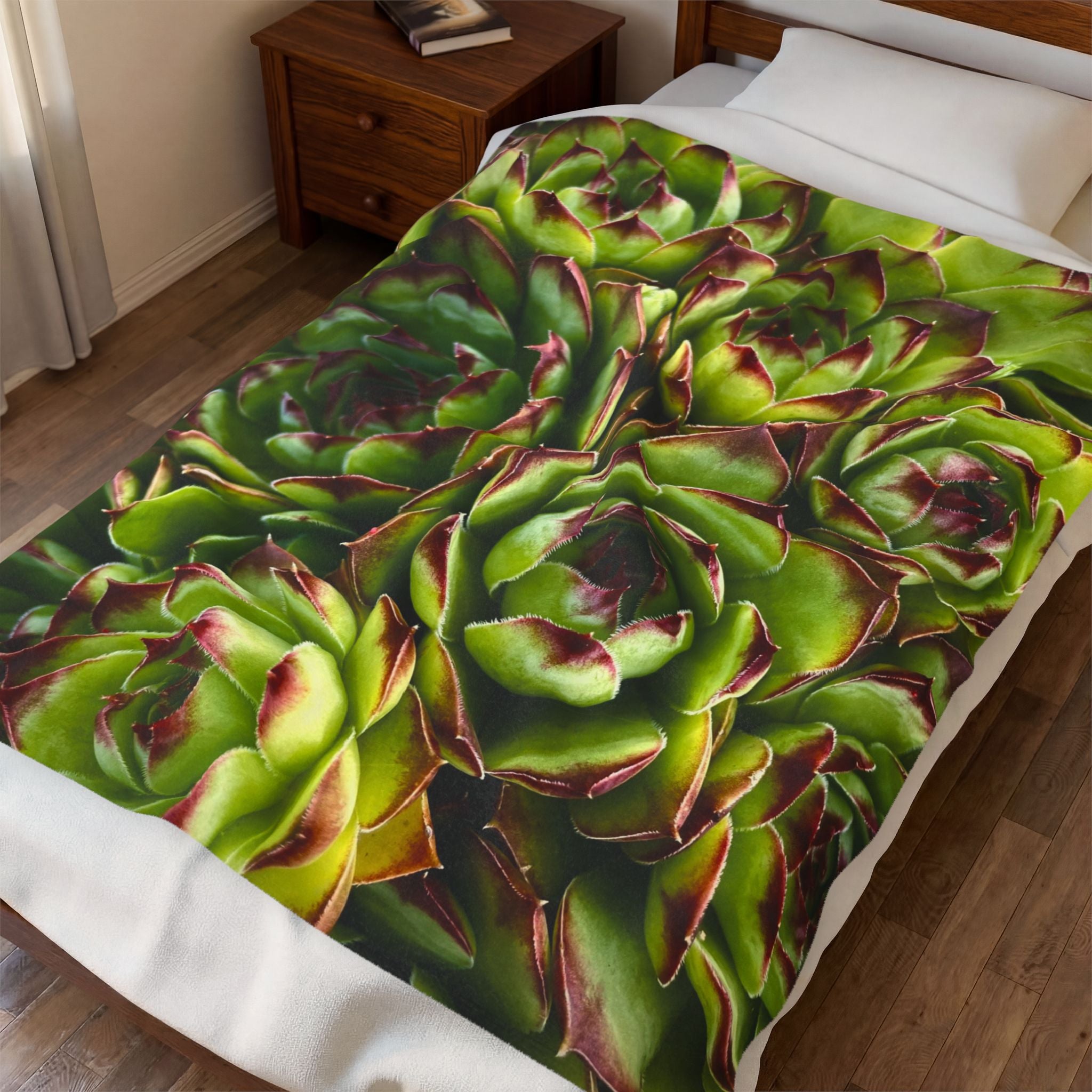 Succulent Garden Throw Blanket