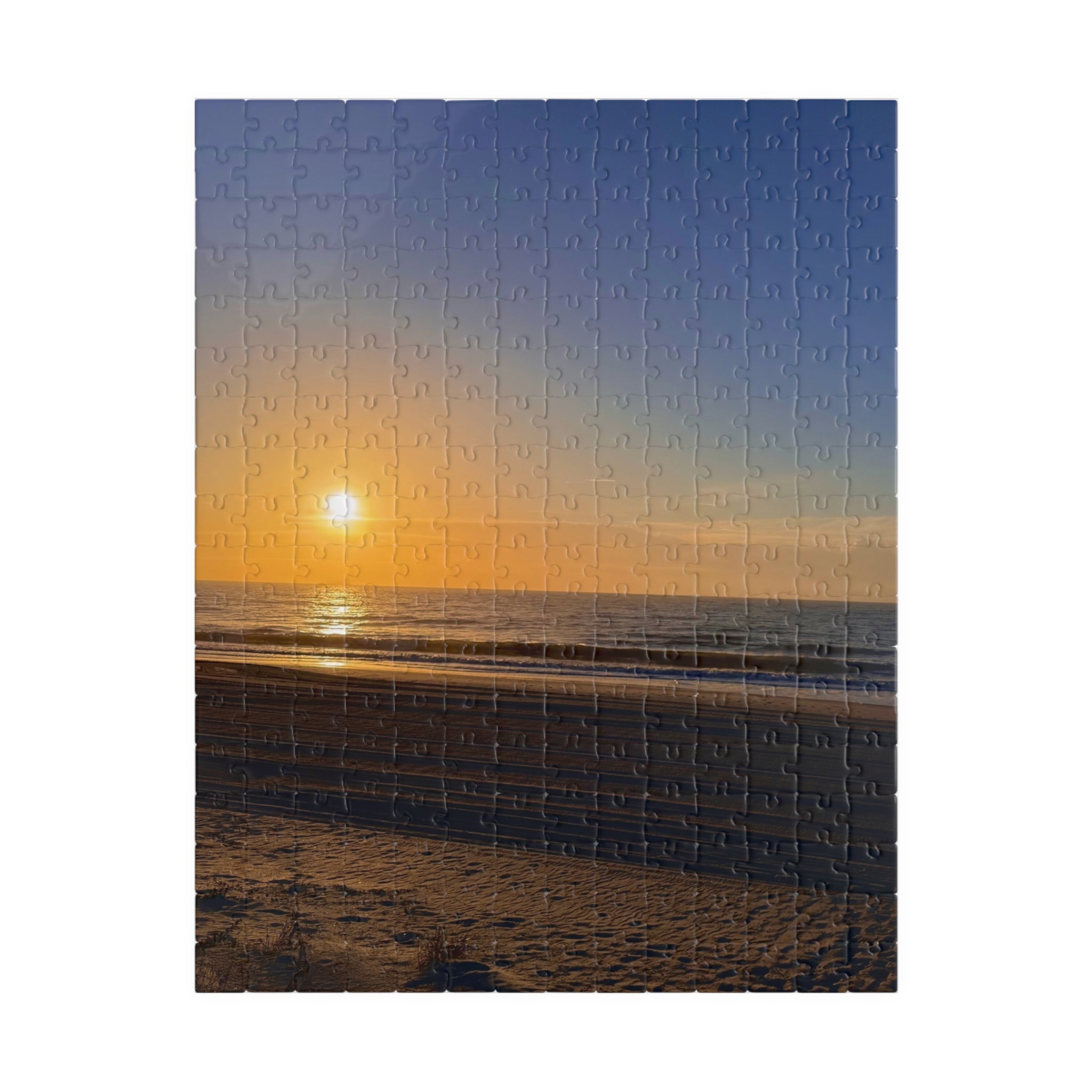 Orange Sunset Beach Jigsaw Puzzle