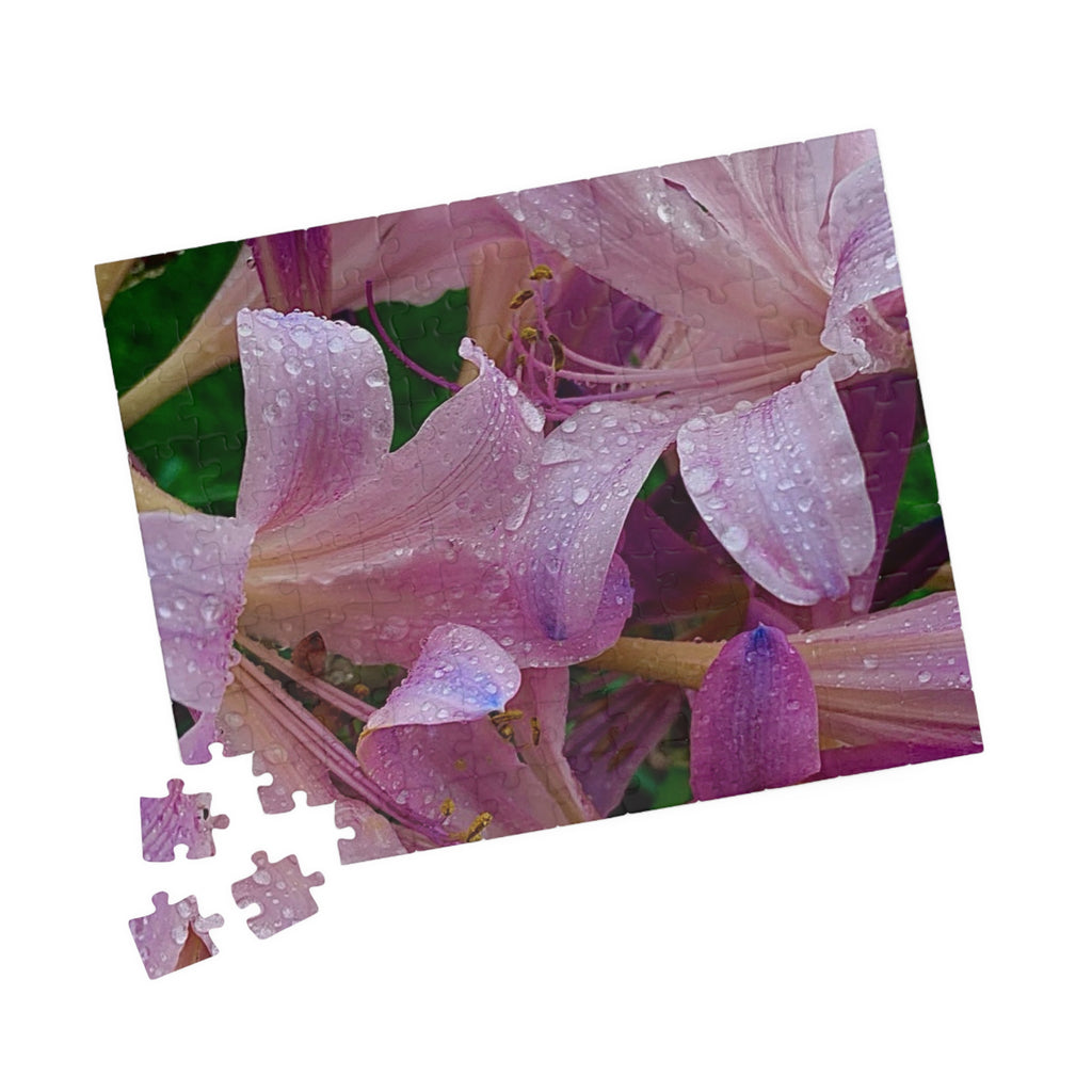 Rainy Pink Lilies Jigsaw Puzzle