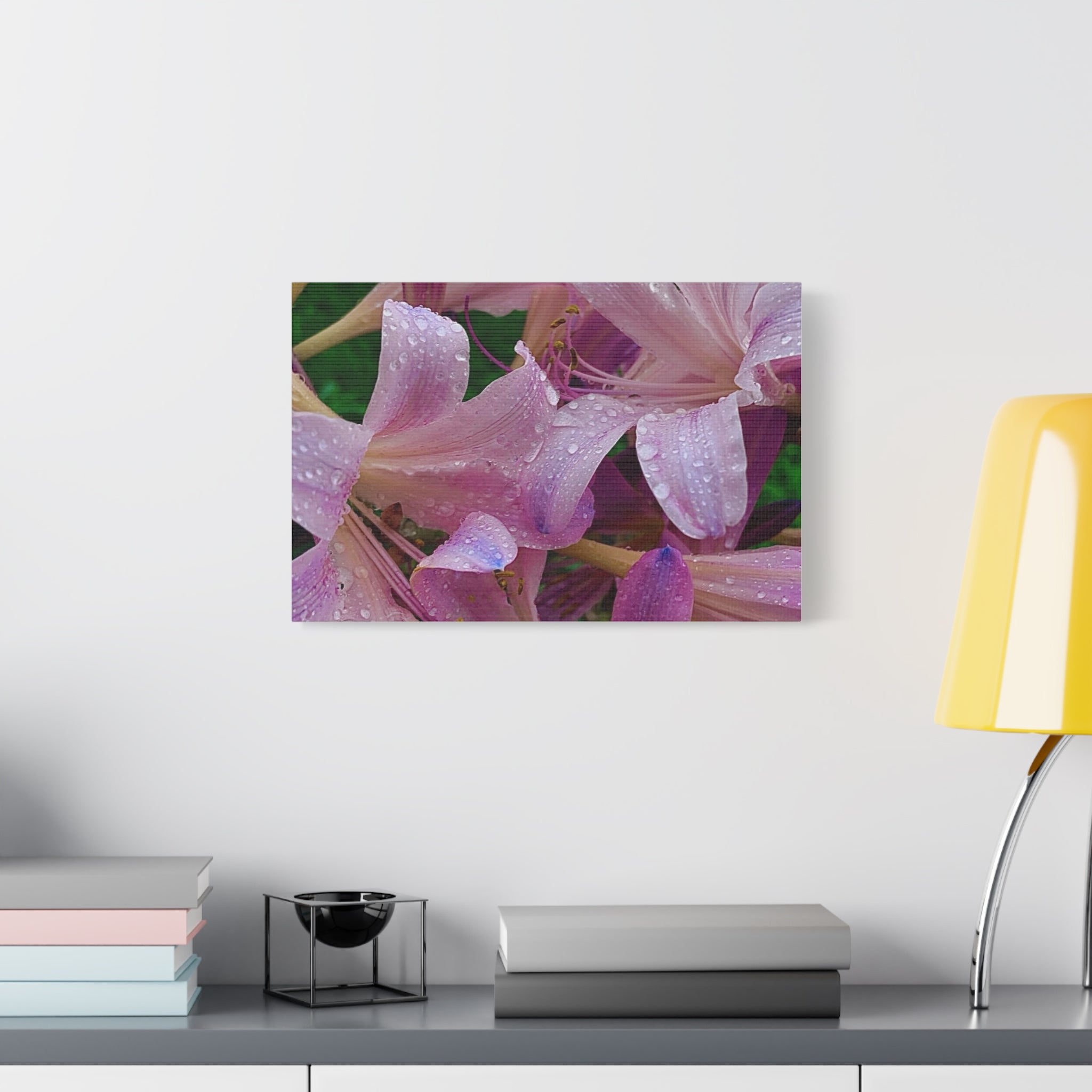 Rainy Pink Lilies Canvas Print