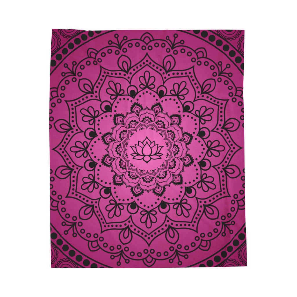 Pink Lotus Mandala Throw Blanket