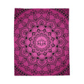 Pink Lotus Mandala Throw Blanket