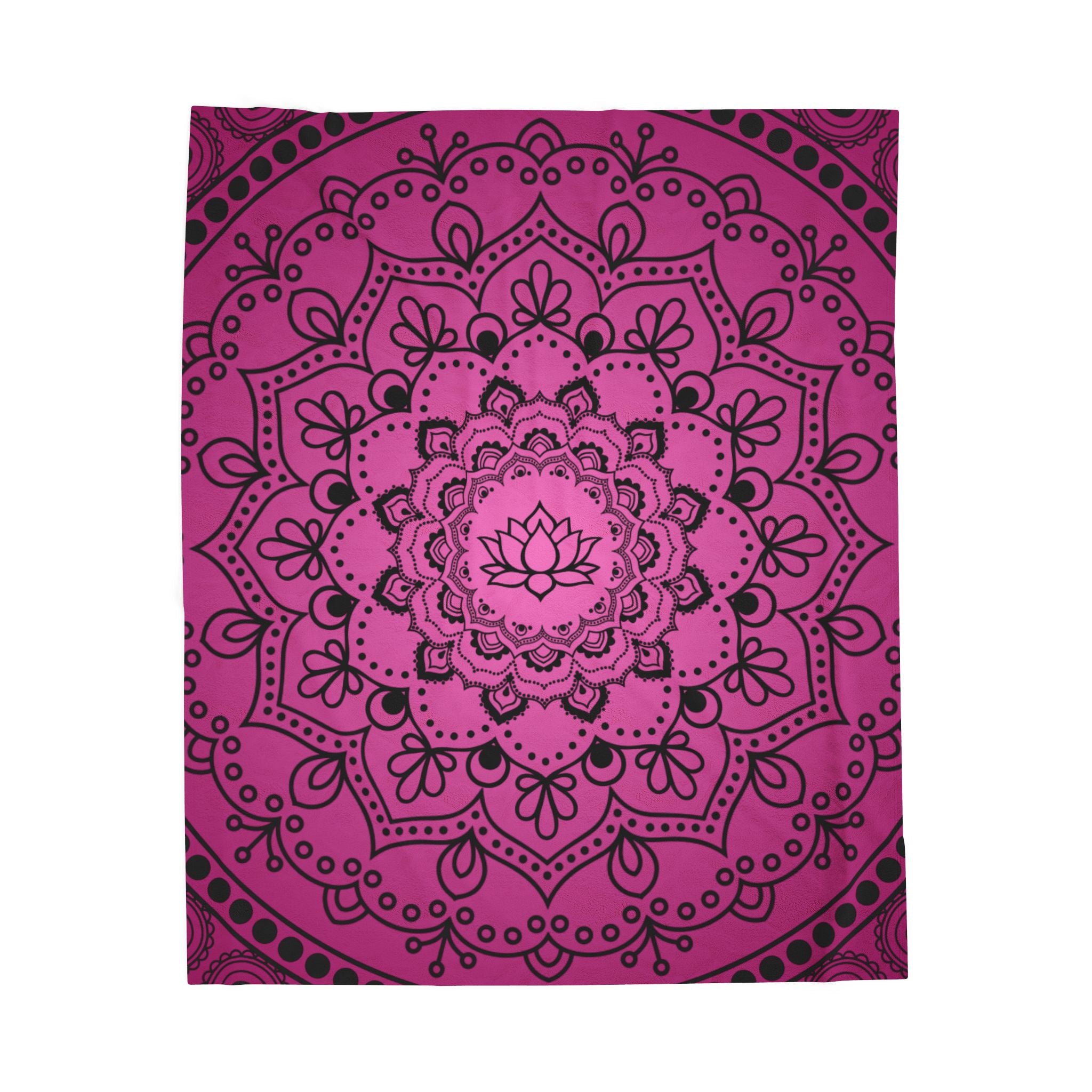 Pink Lotus Mandala Throw Blanket