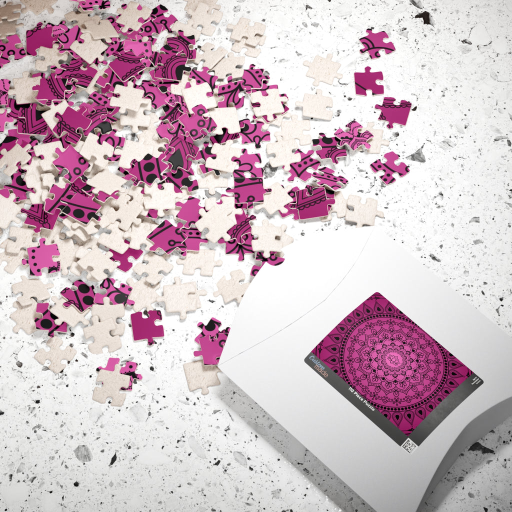 Pink Mandala Lotus Jigsaw Puzzle