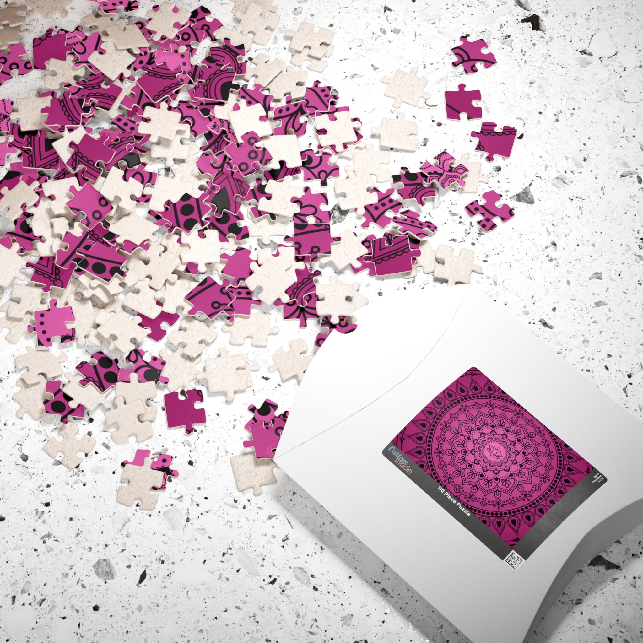 Pink Mandala Lotus Jigsaw Puzzle