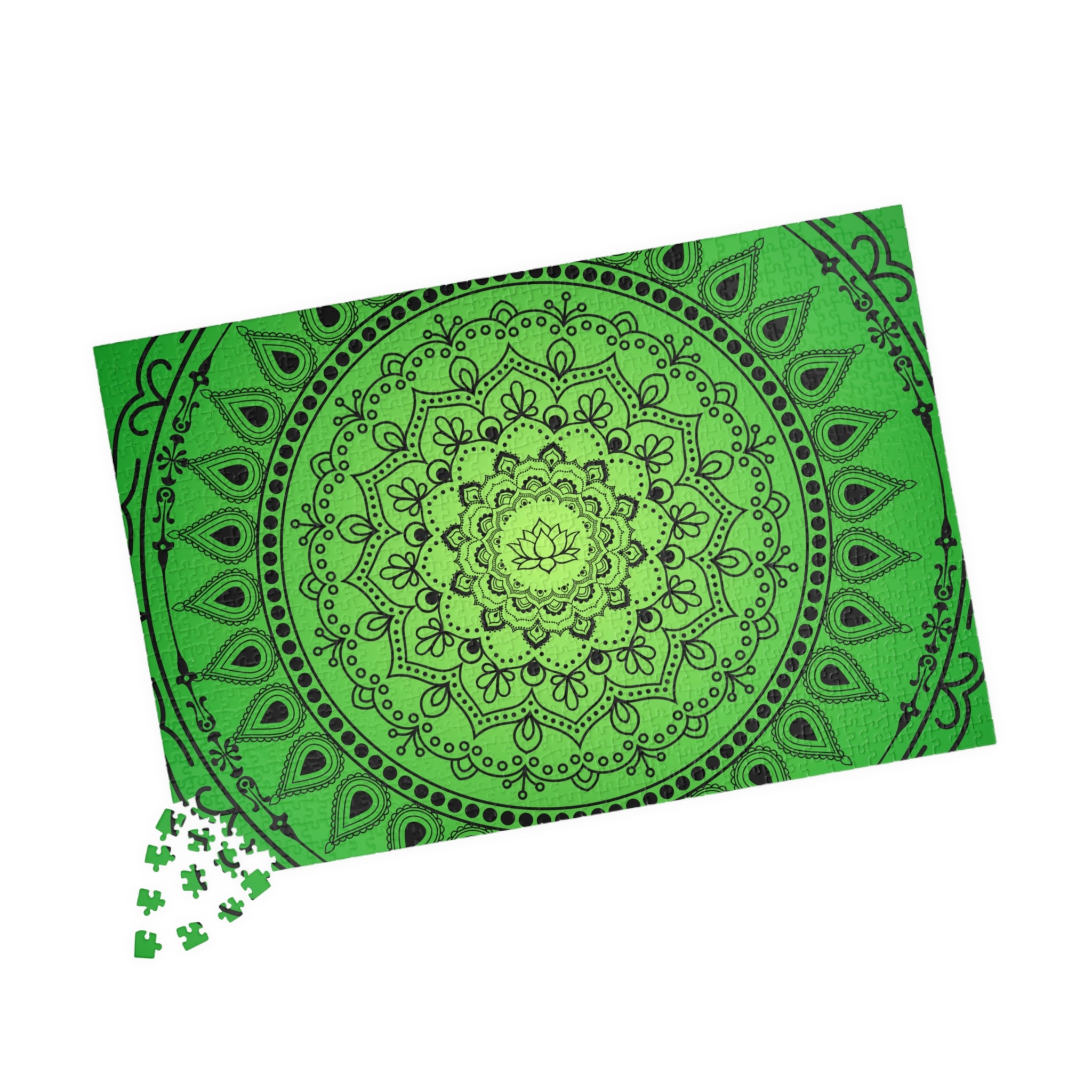 Green Mandala Jigsaw Puzzle