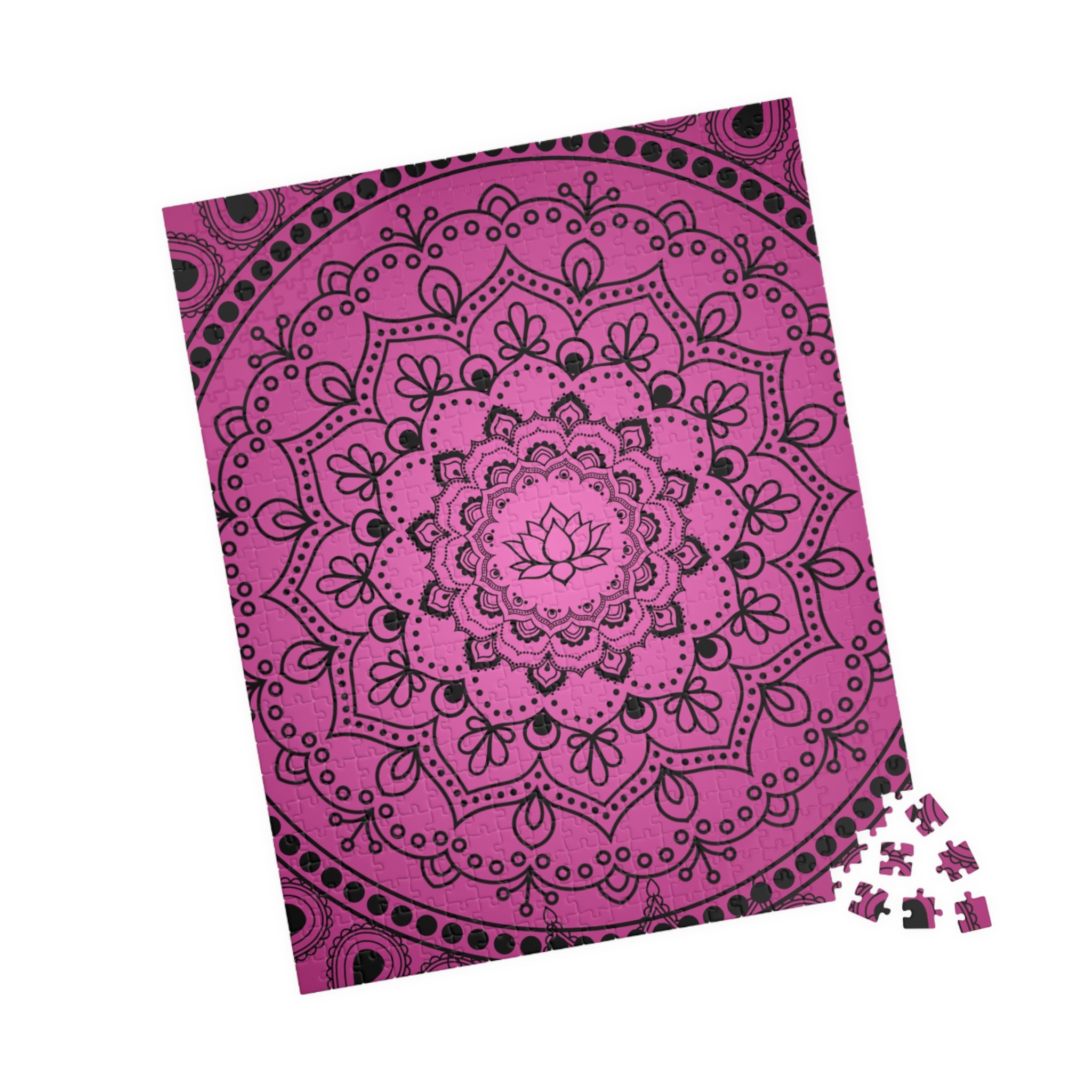 Pink Mandala Lotus Jigsaw Puzzle