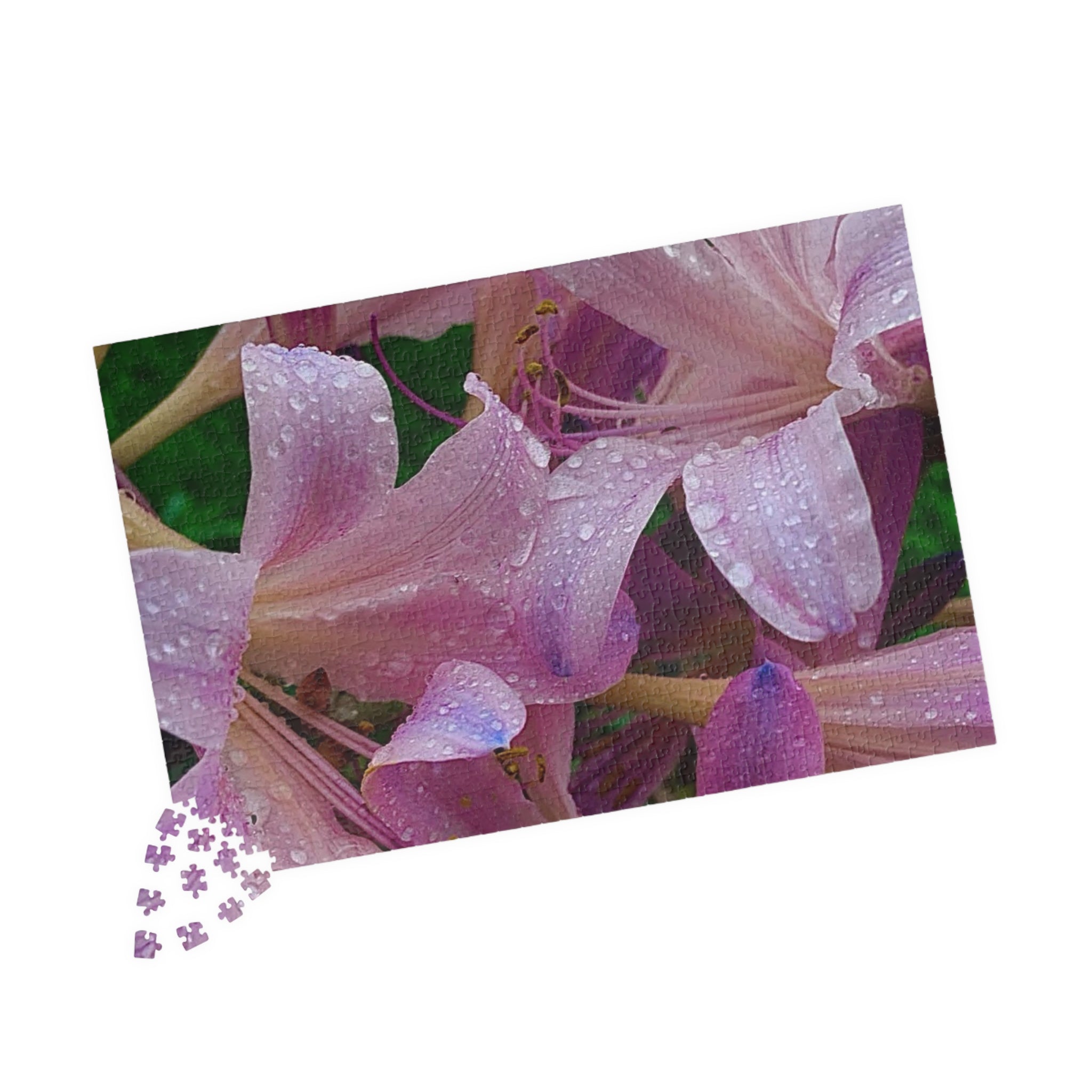 Rainy Pink Lilies Jigsaw Puzzle