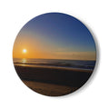 Sunset Beach Ceramic Coaster — Coastal Ocean Sunrise Drink Coaster