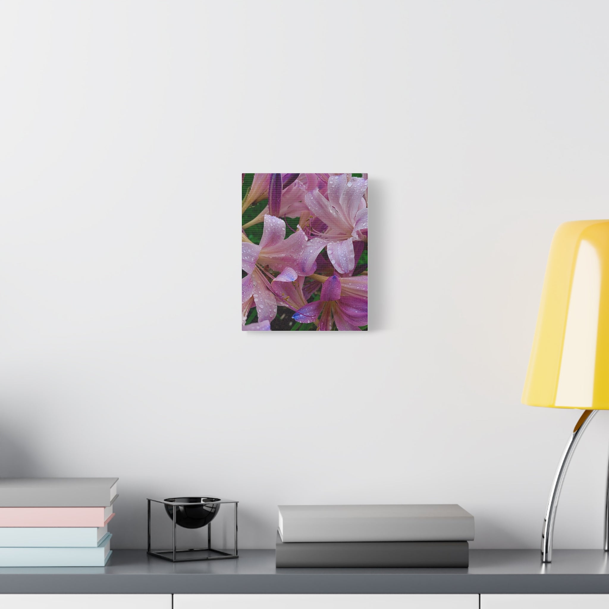 Rainy Pink Lilies Canvas Print