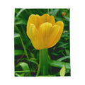 Yellow Tulip Plush Blanket