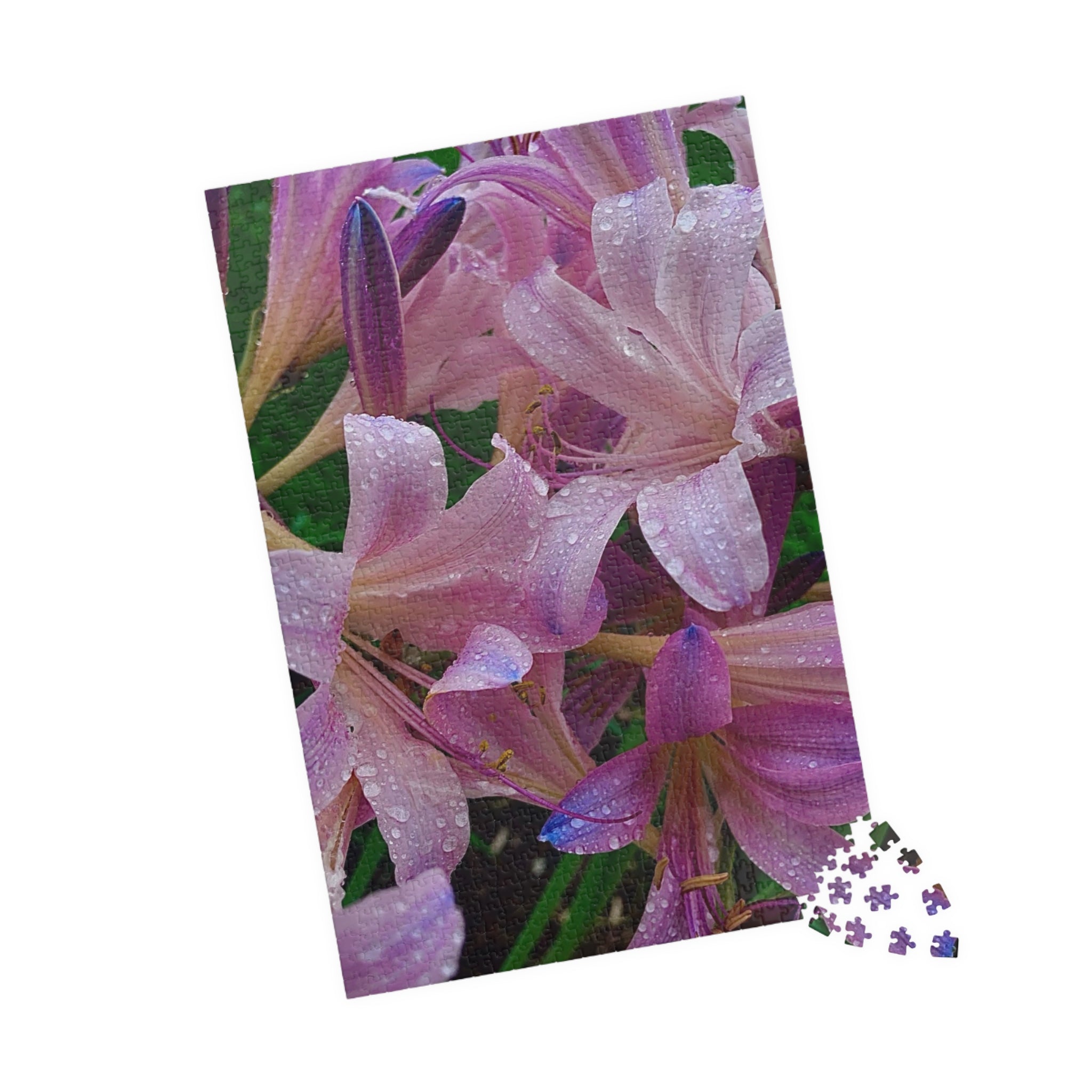 Rainy Pink Lilies Jigsaw Puzzle