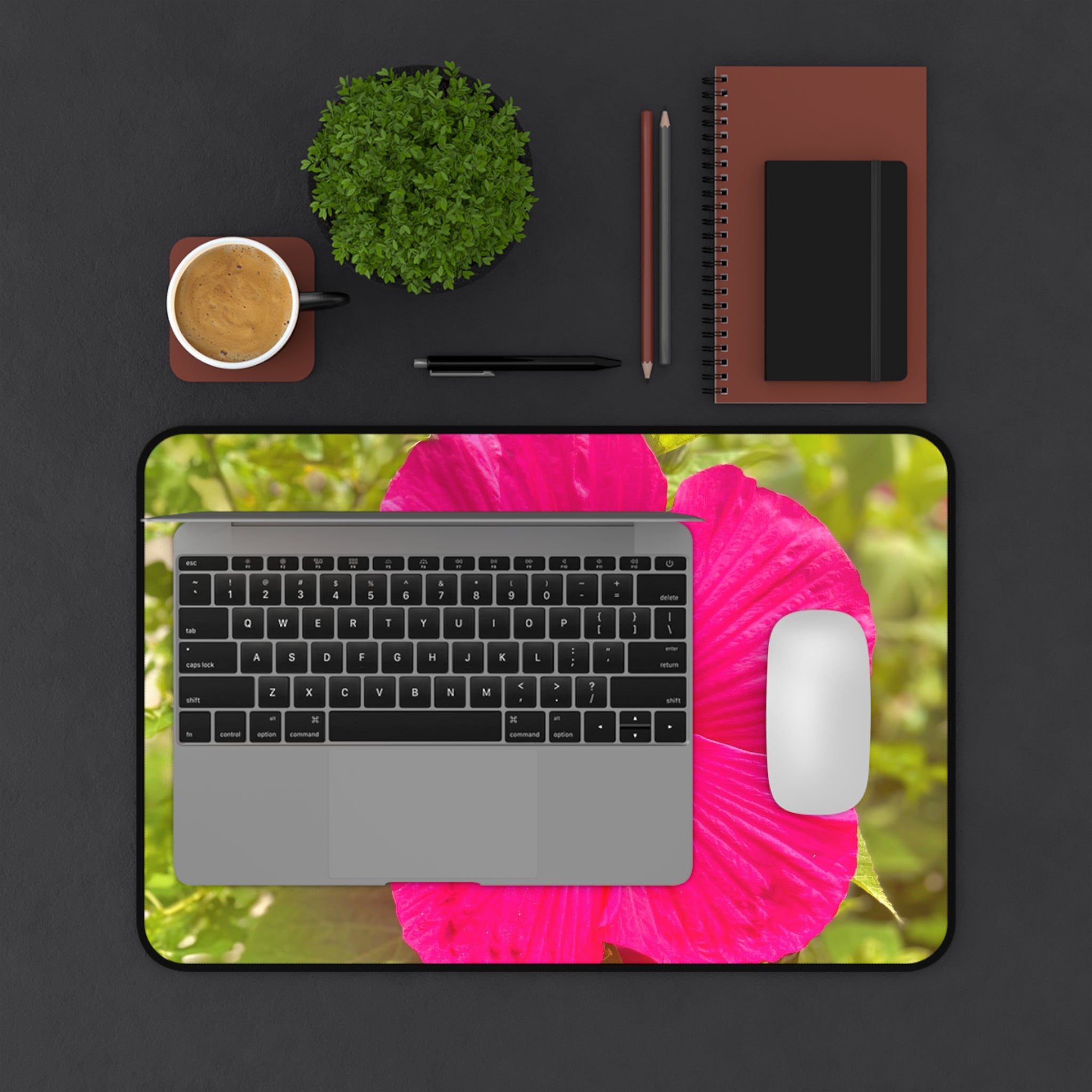 Hot Pink Hibiscus Desk Mat