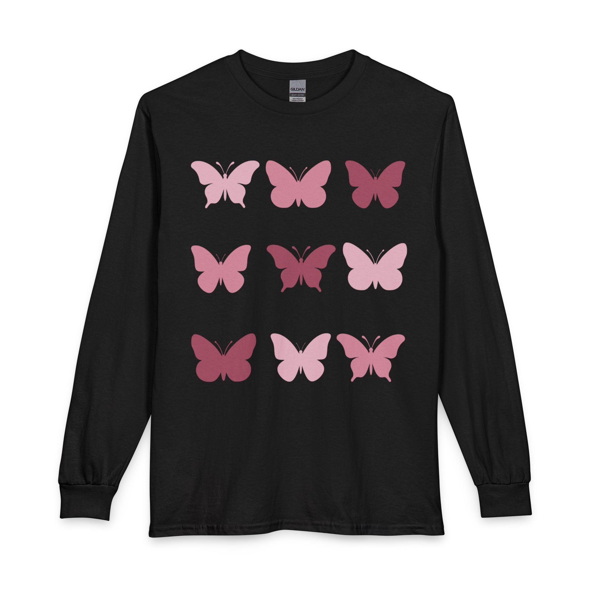 Butterfly Grid Long Sleeve Tee- solid