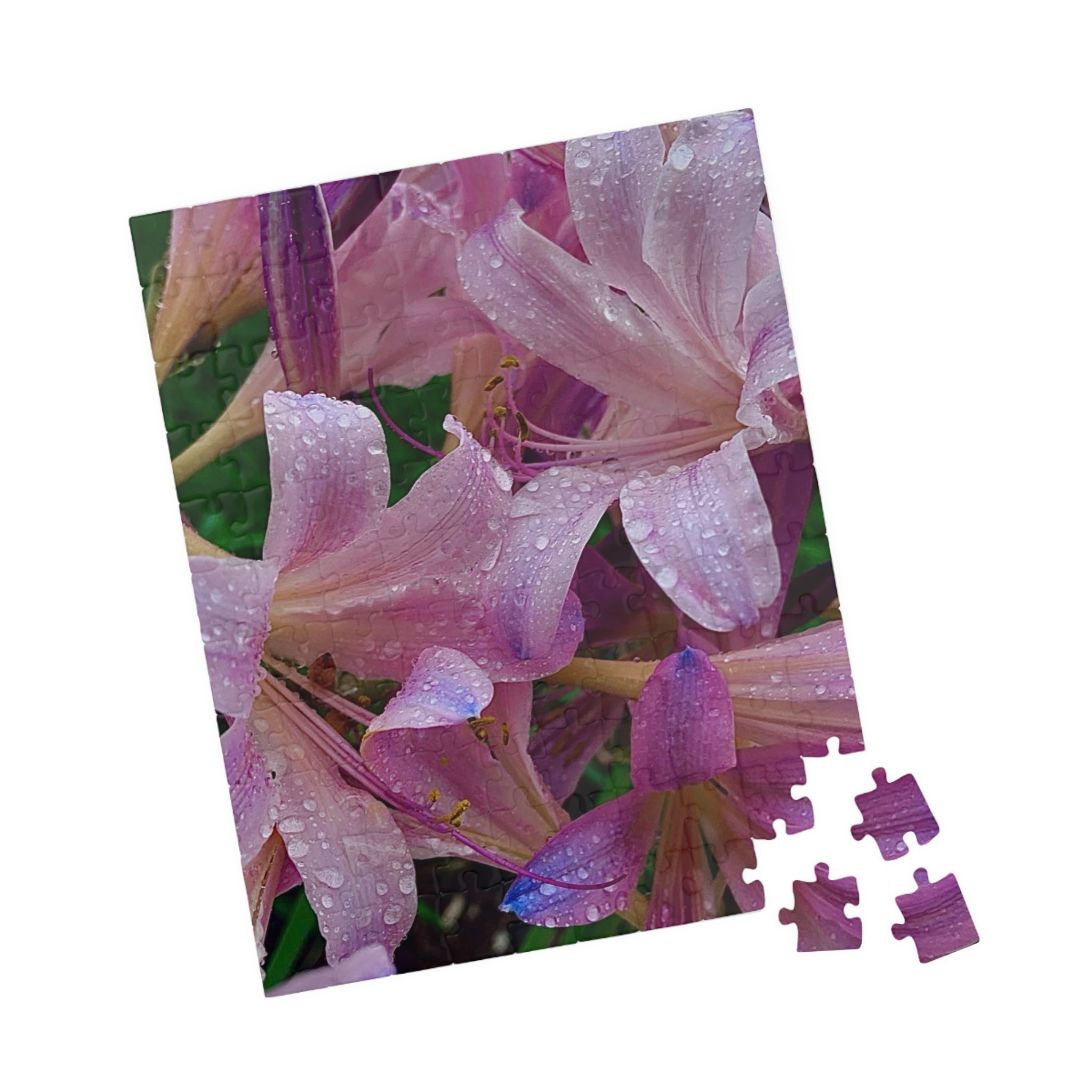 Rainy Pink Lilies Jigsaw Puzzle