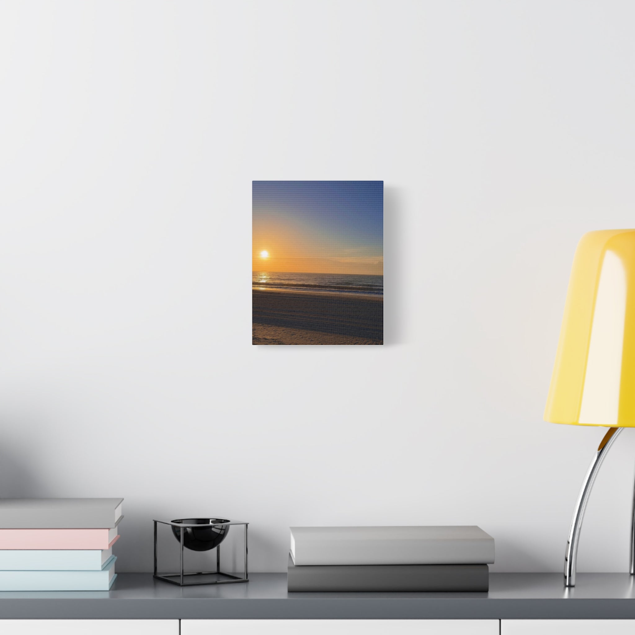 Orange Sunset Beach Canvas Print