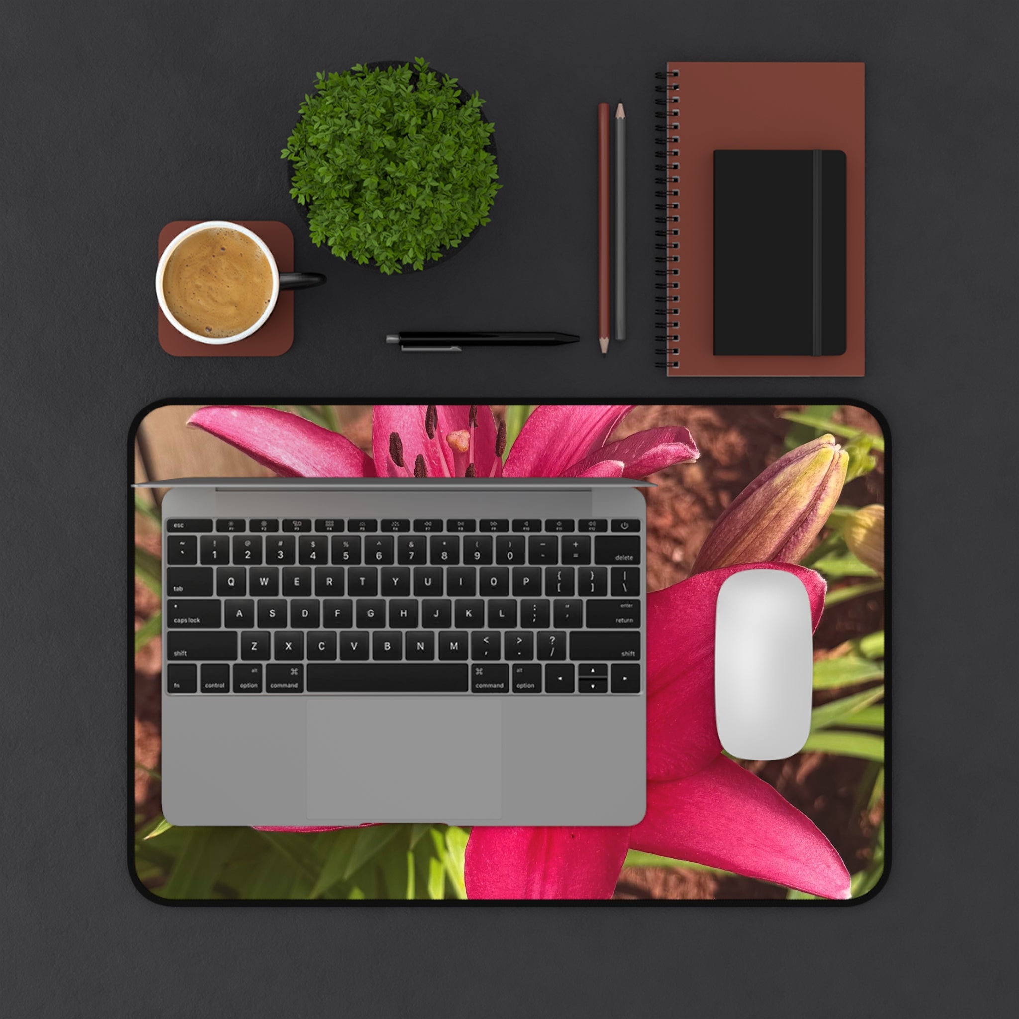 Pink Asiatic Lily Desk Mat