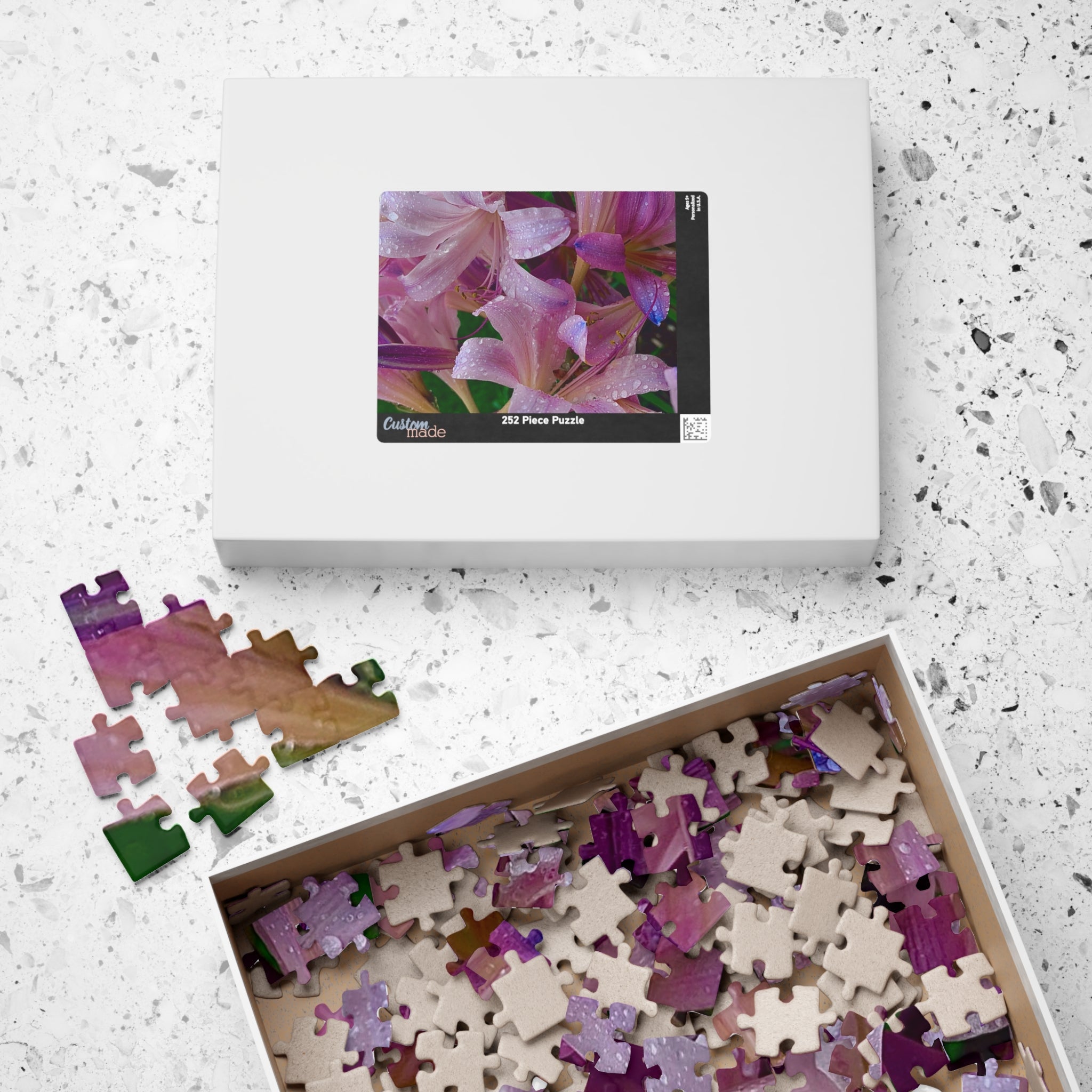 Rainy Pink Lilies Jigsaw Puzzle