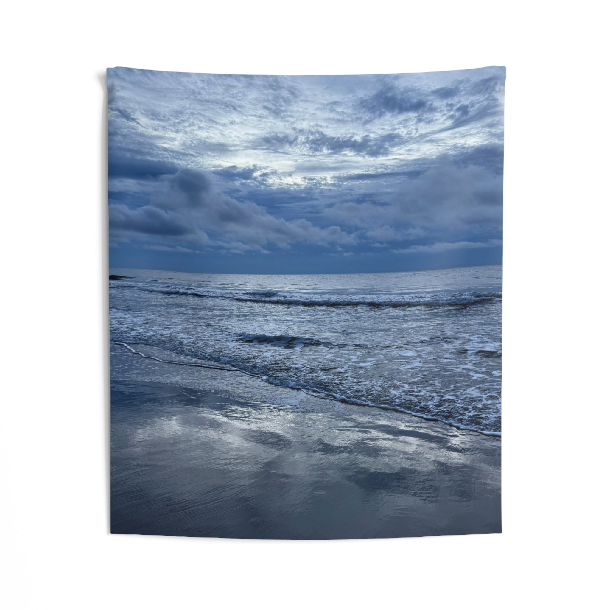 Cloudy Beach Wall Tapestry
