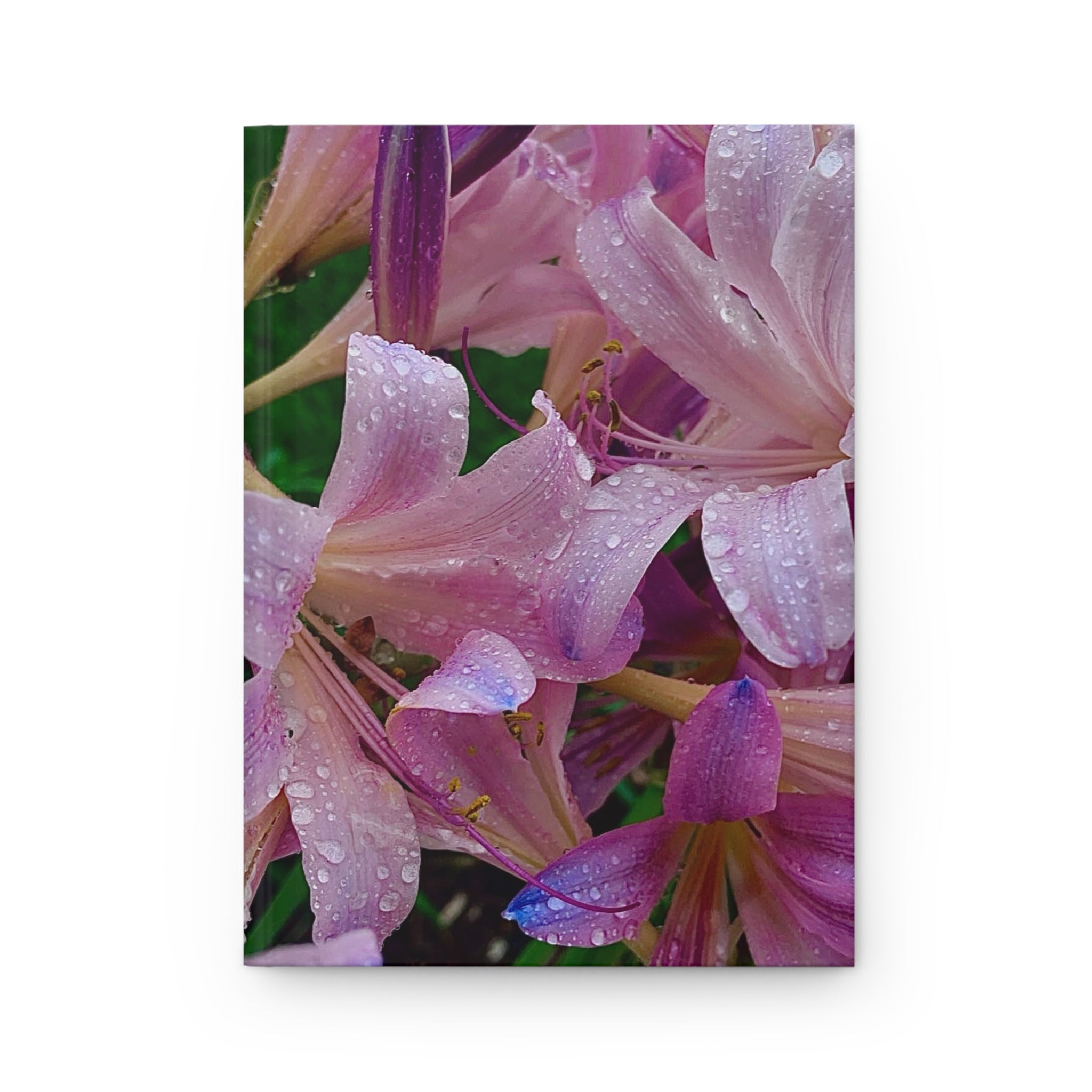 Rainy Pink Lilies Hardcover Journal