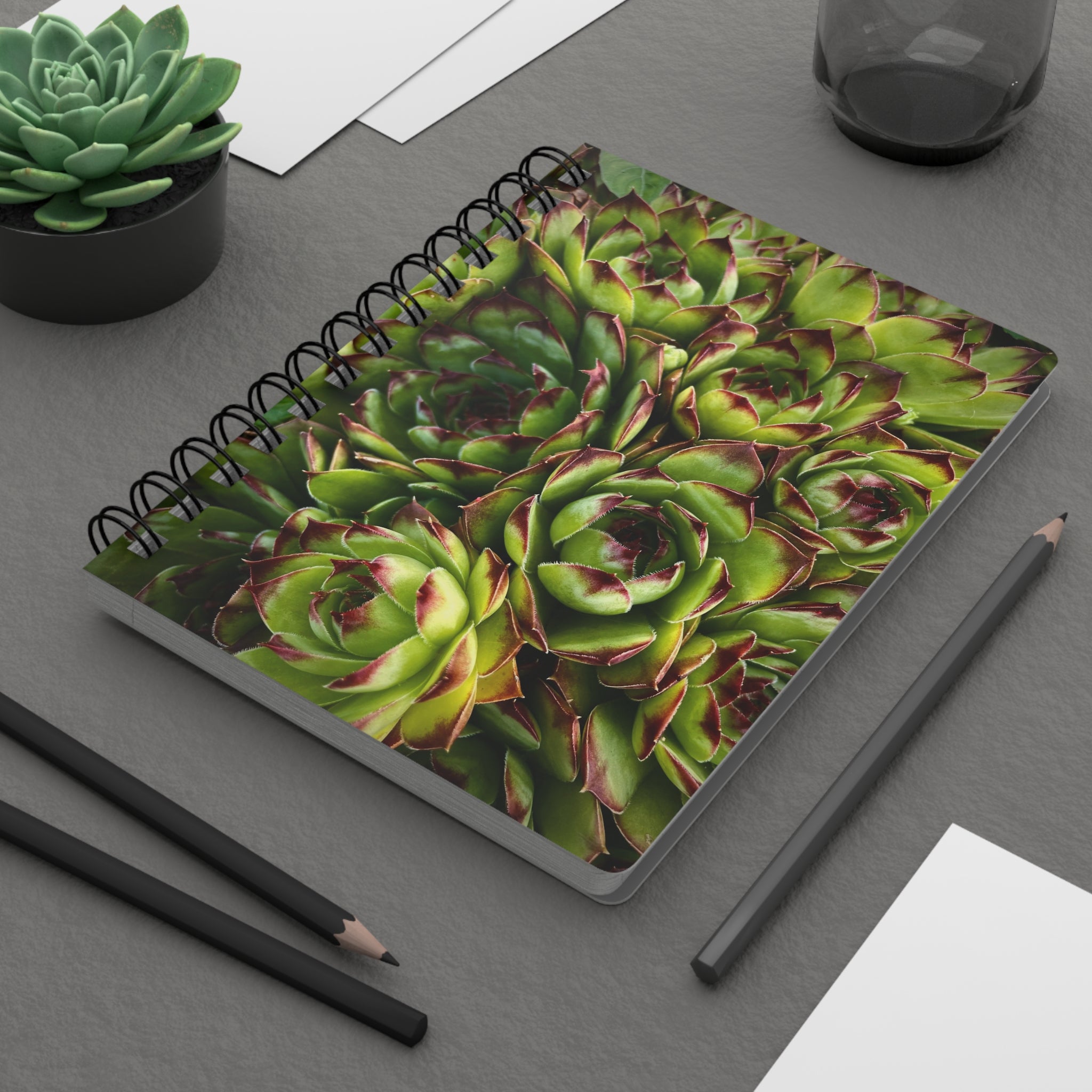 Succulent Garden Spiral Notebook