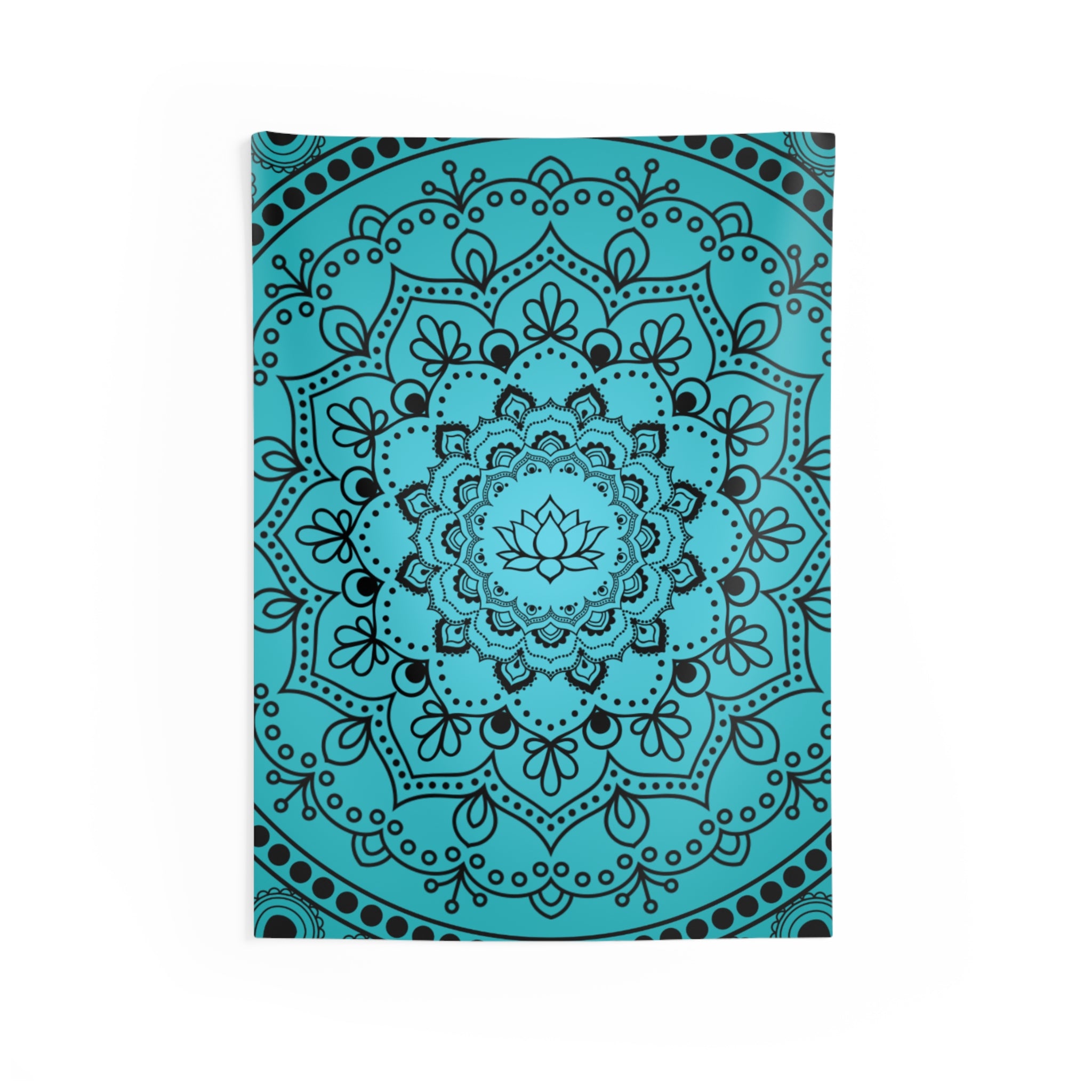 Blue Lotus Mandala Wall Tapestry