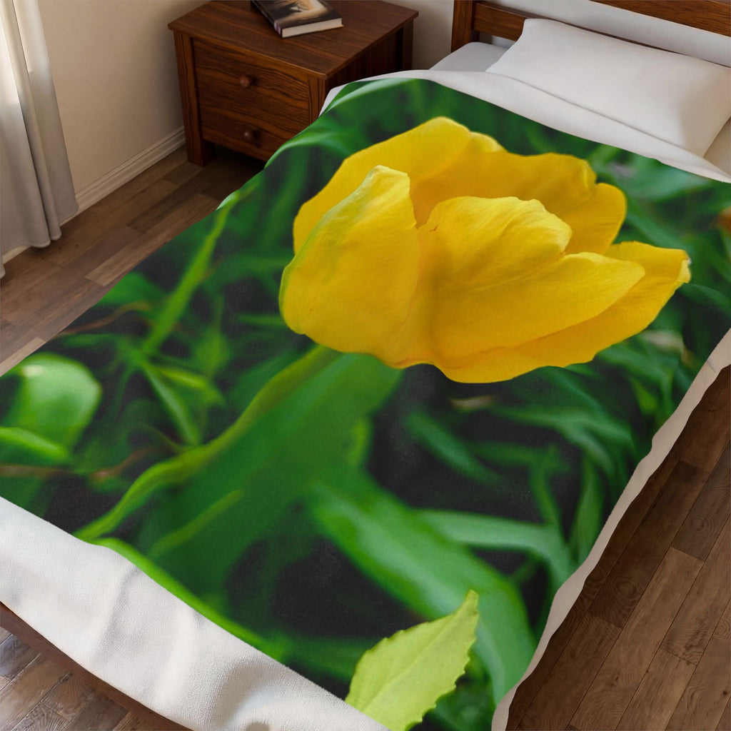Yellow Tulip Plush Blanket