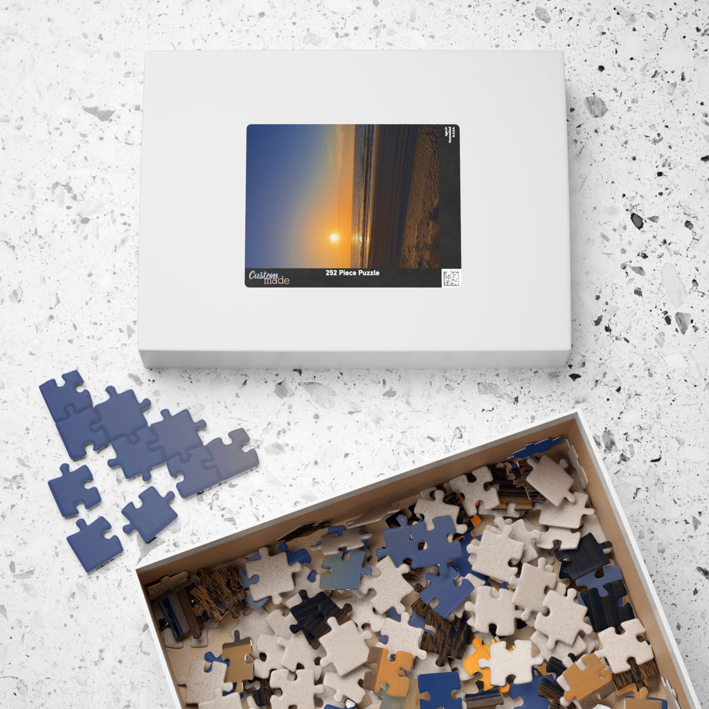 Orange Sunset Beach Jigsaw Puzzle