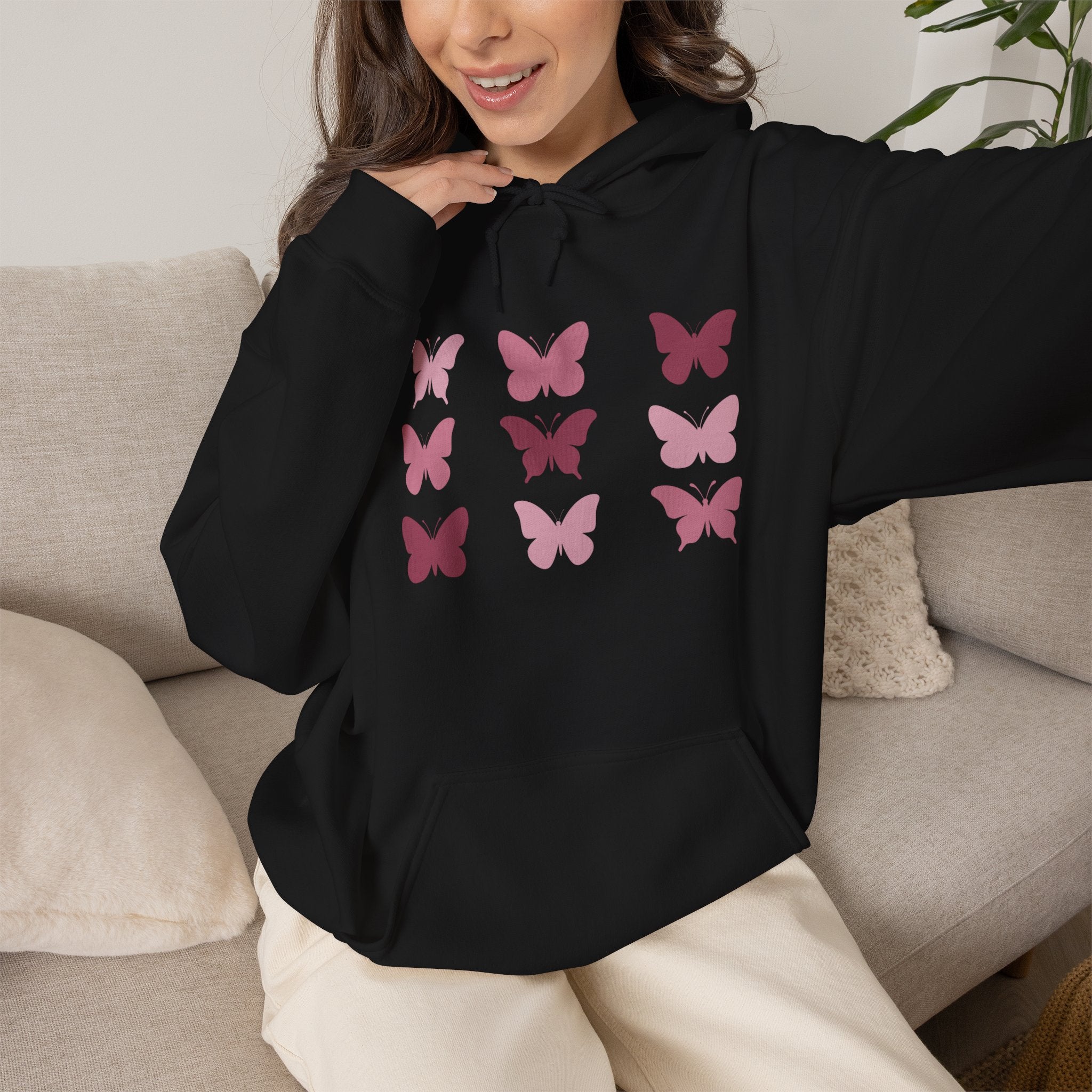 Butterfly Grid Hoodie Solid