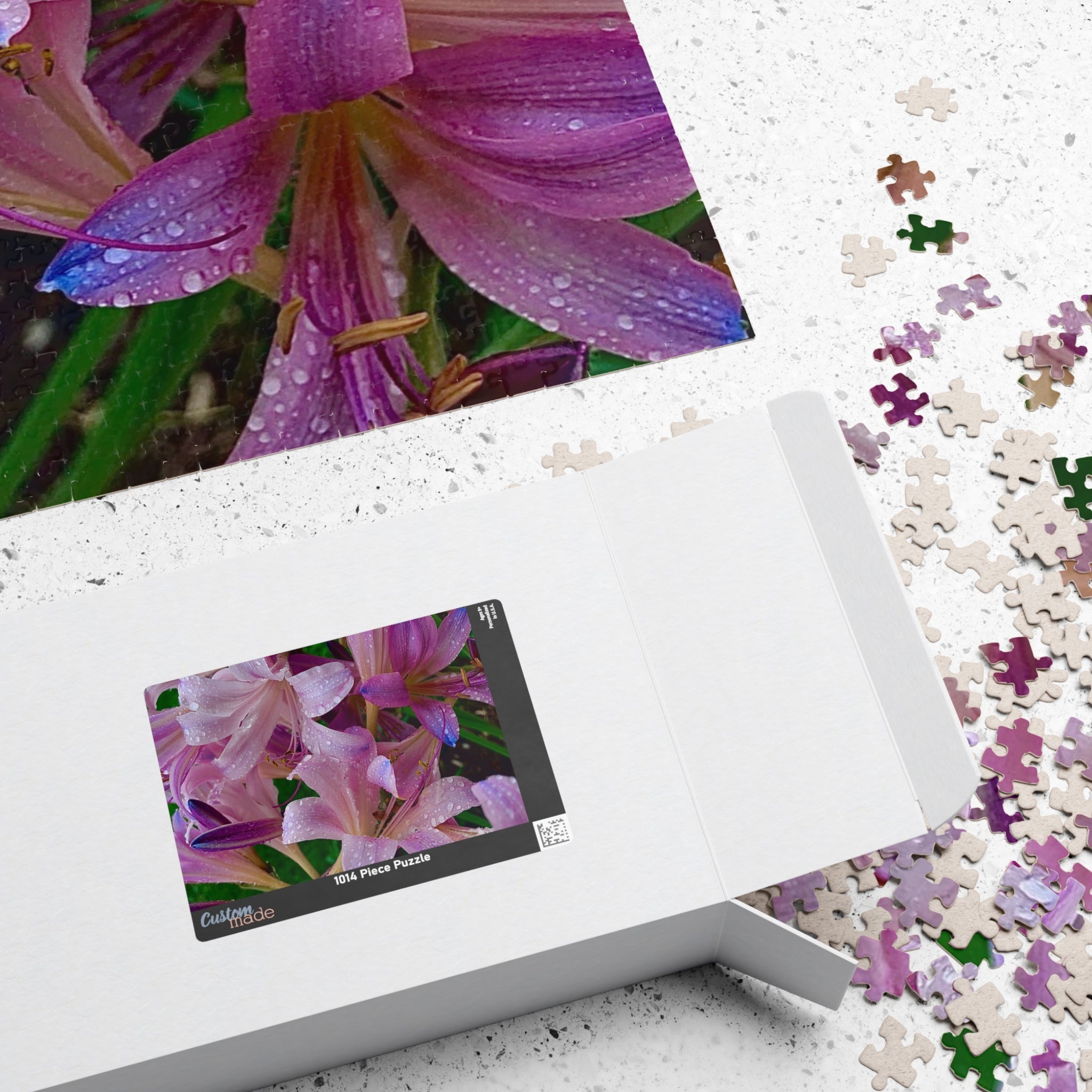 Rainy Pink Lilies Jigsaw Puzzle