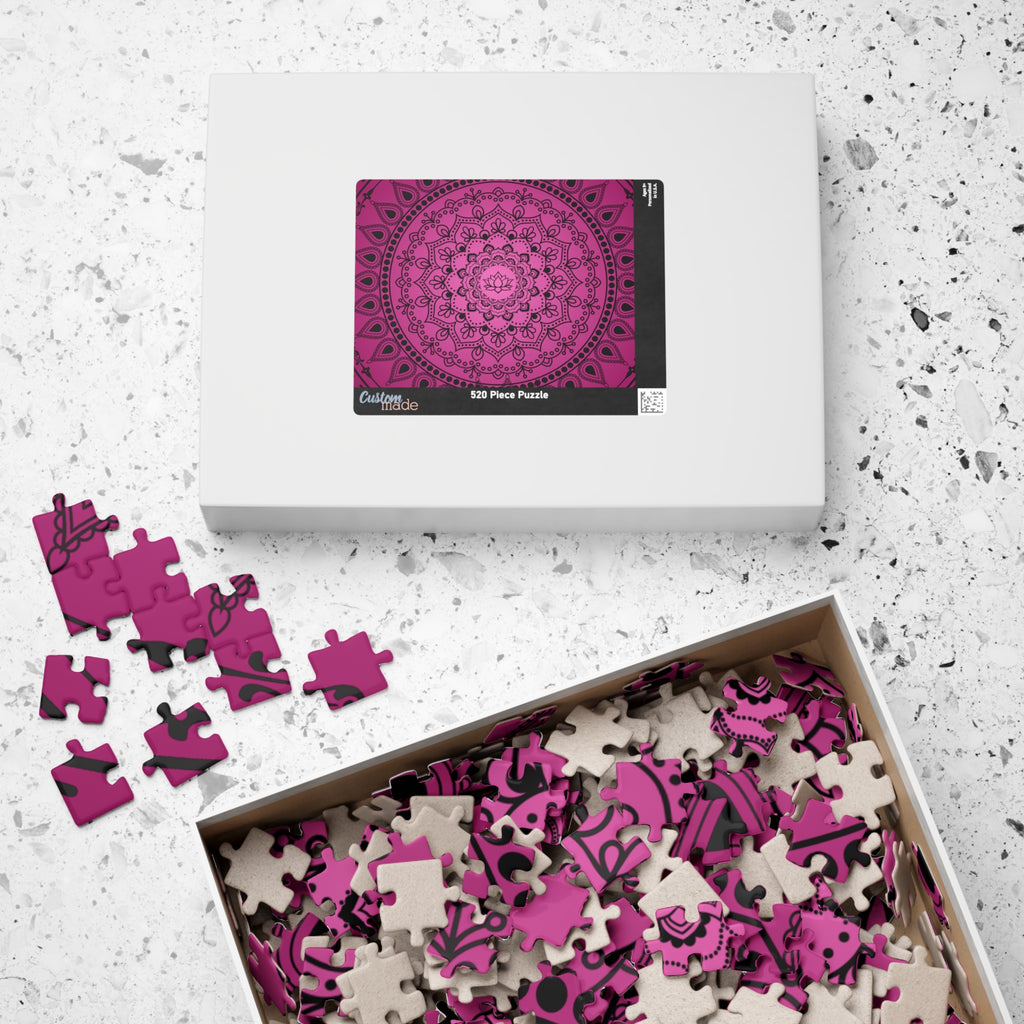 Pink Mandala Lotus Jigsaw Puzzle