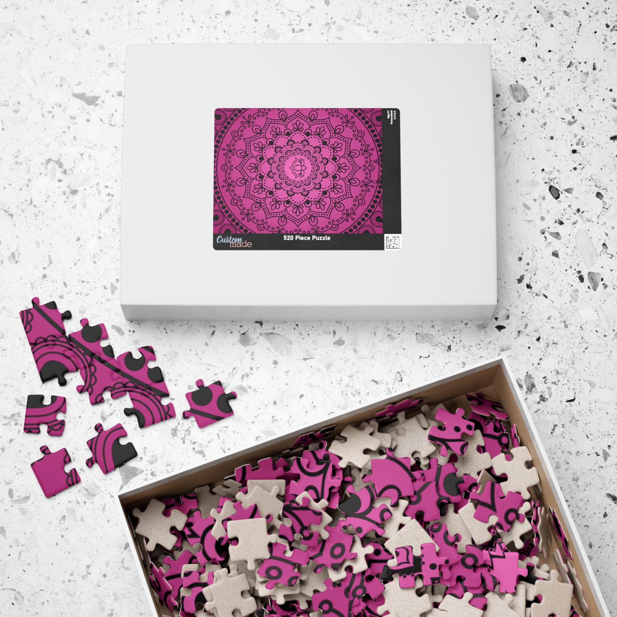 Pink Mandala Lotus Jigsaw Puzzle