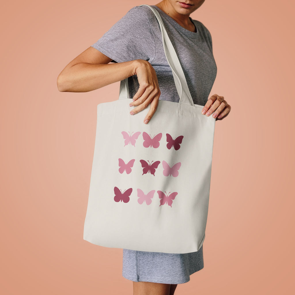 Solid Butterfly Grid Tote Bag