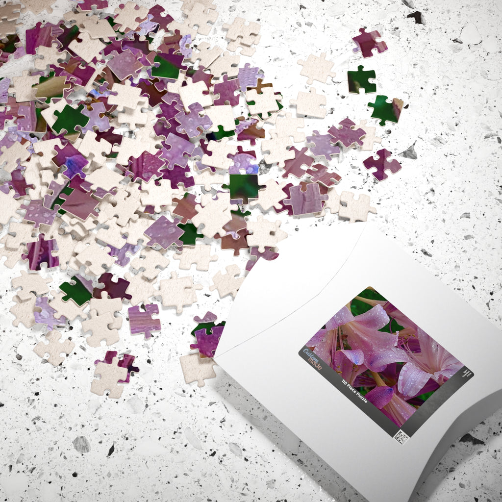 Rainy Pink Lilies Jigsaw Puzzle