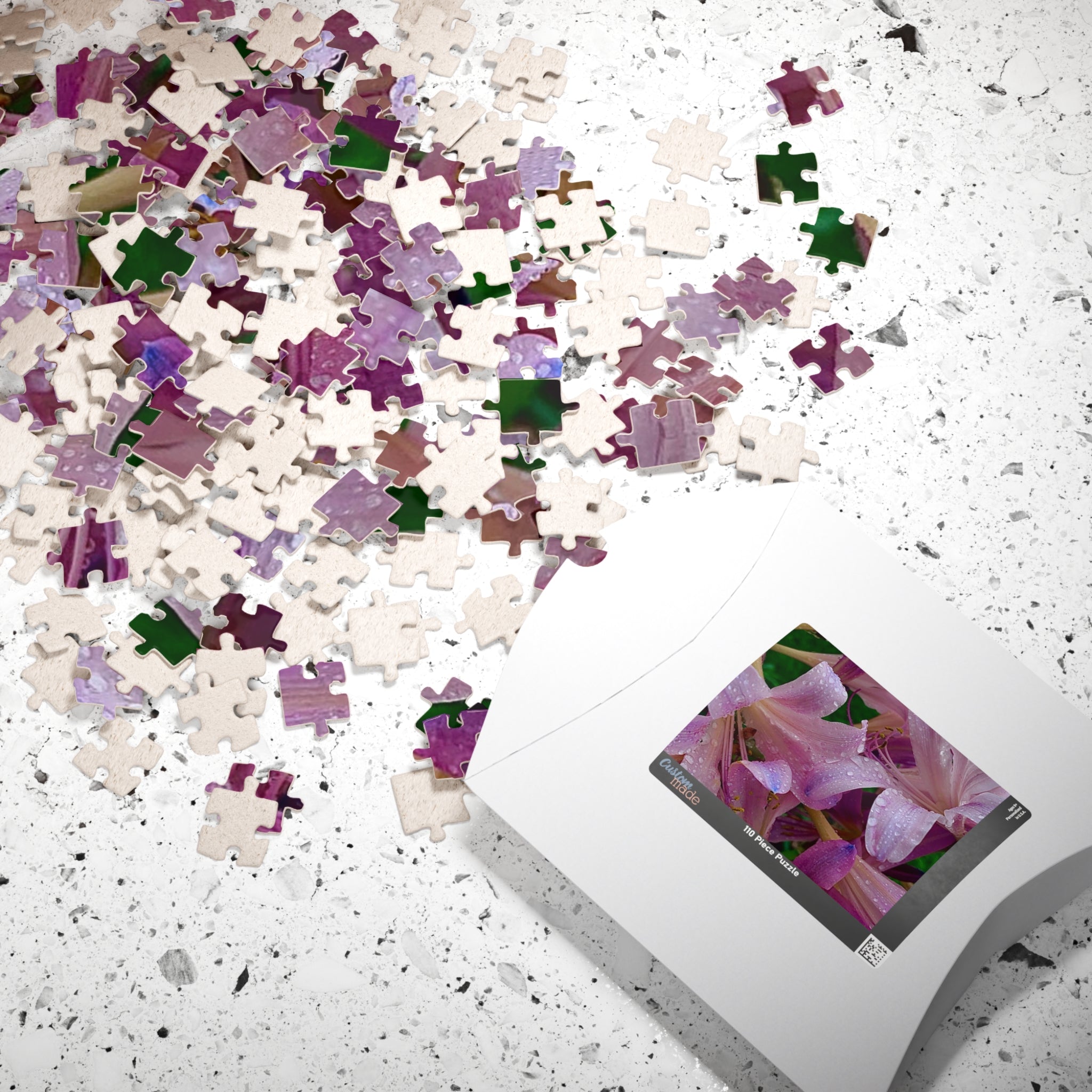 Rainy Pink Lilies Jigsaw Puzzle