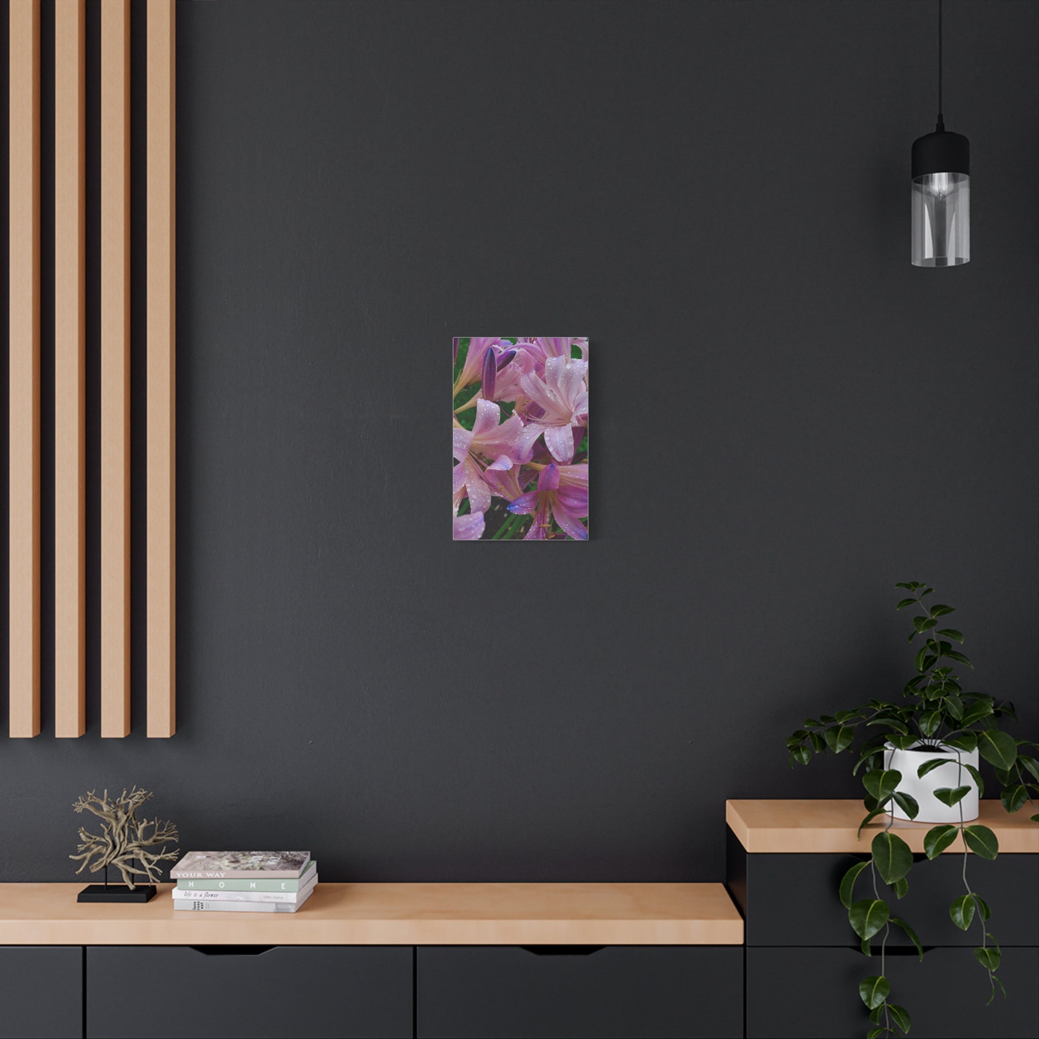 Rainy Pink Lilies Canvas Print