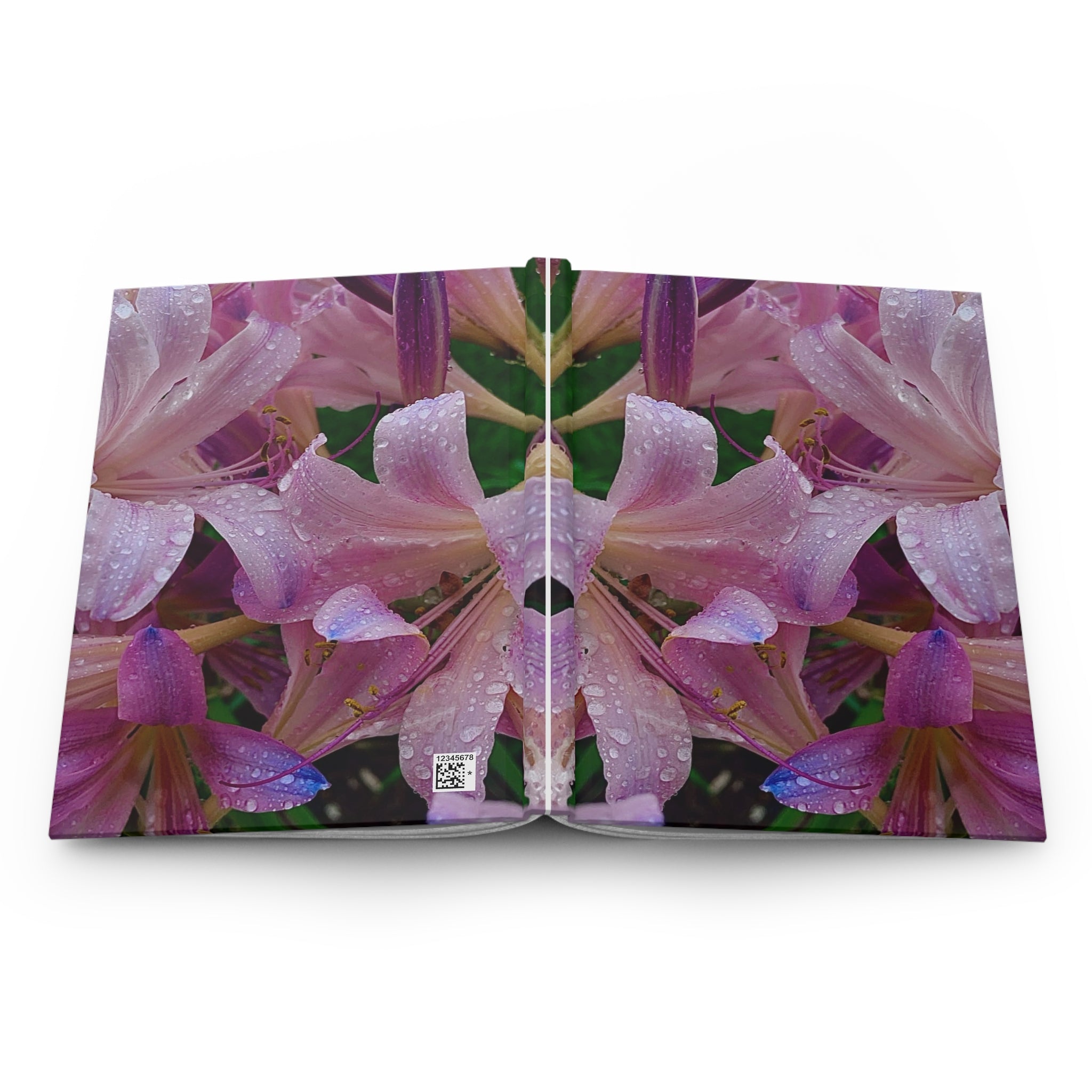 Rainy Pink Lilies Hardcover Journal