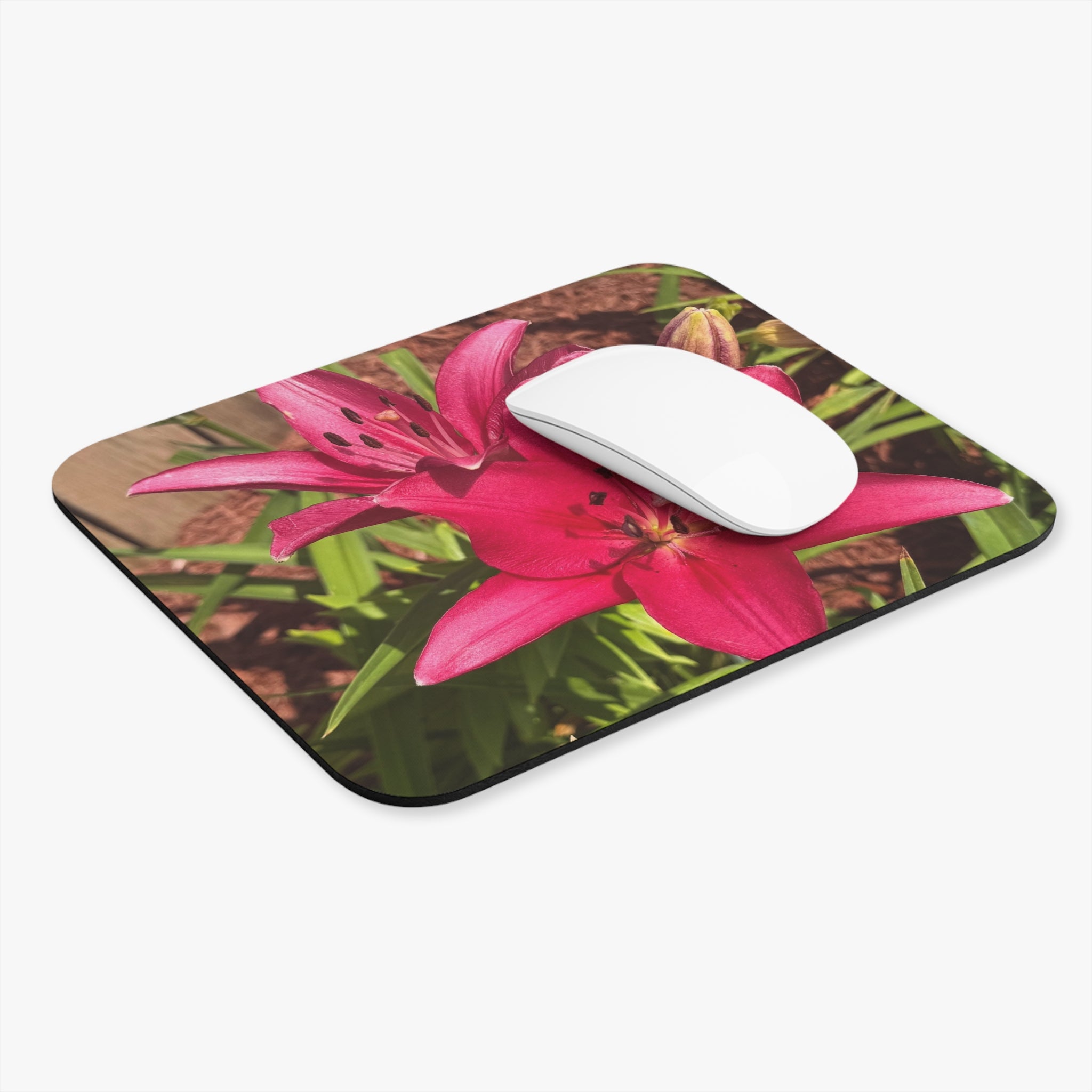Pink Asiatic Lily Floral Mouse Pad