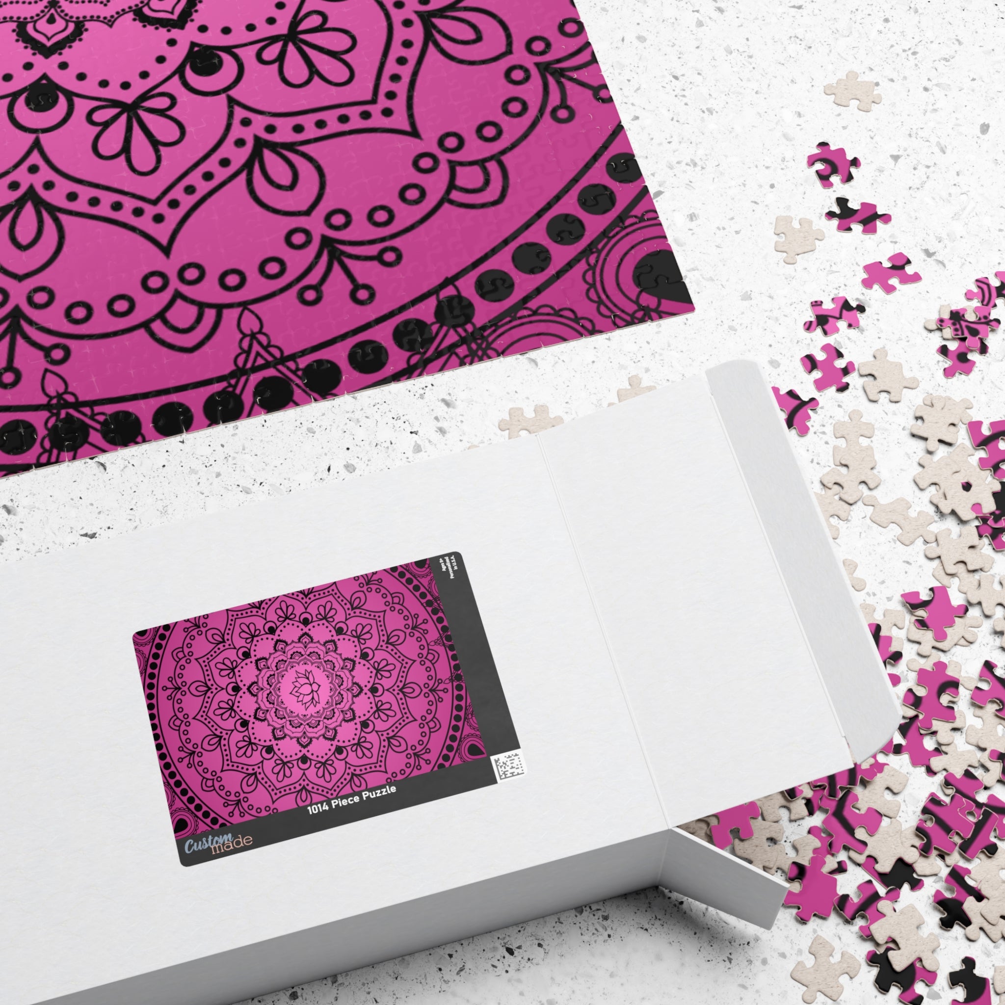 Pink Mandala Lotus Jigsaw Puzzle