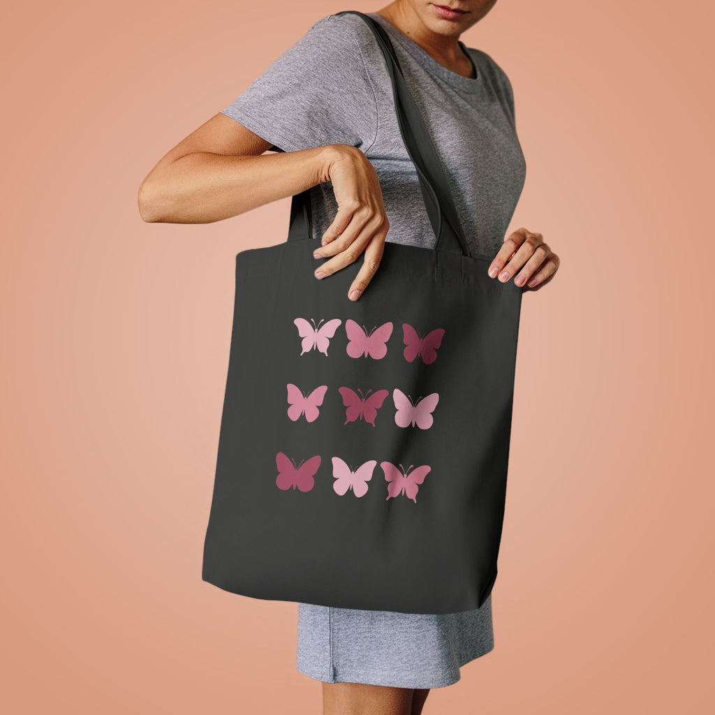 Solid Butterfly Grid Tote Bag