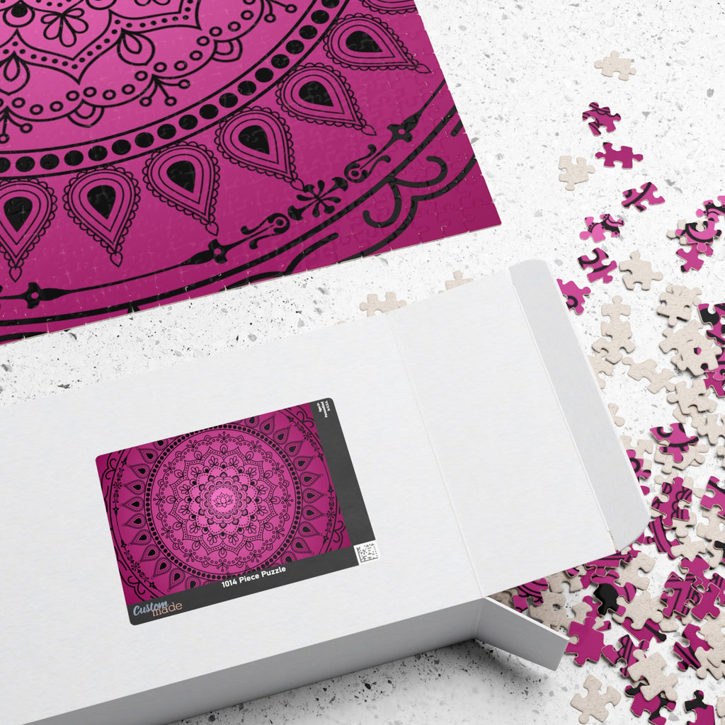 Pink Mandala Lotus Jigsaw Puzzle