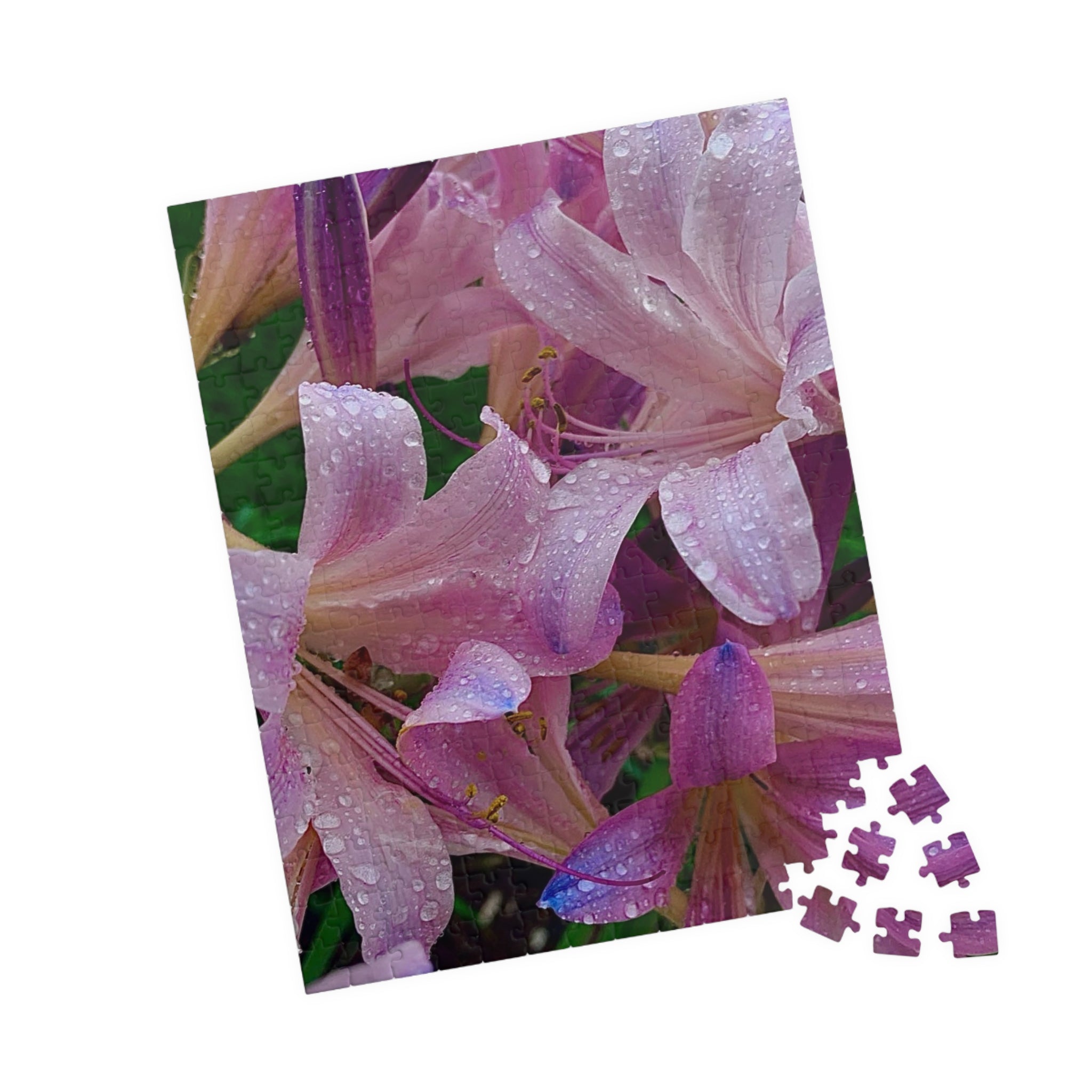 Rainy Pink Lilies Jigsaw Puzzle