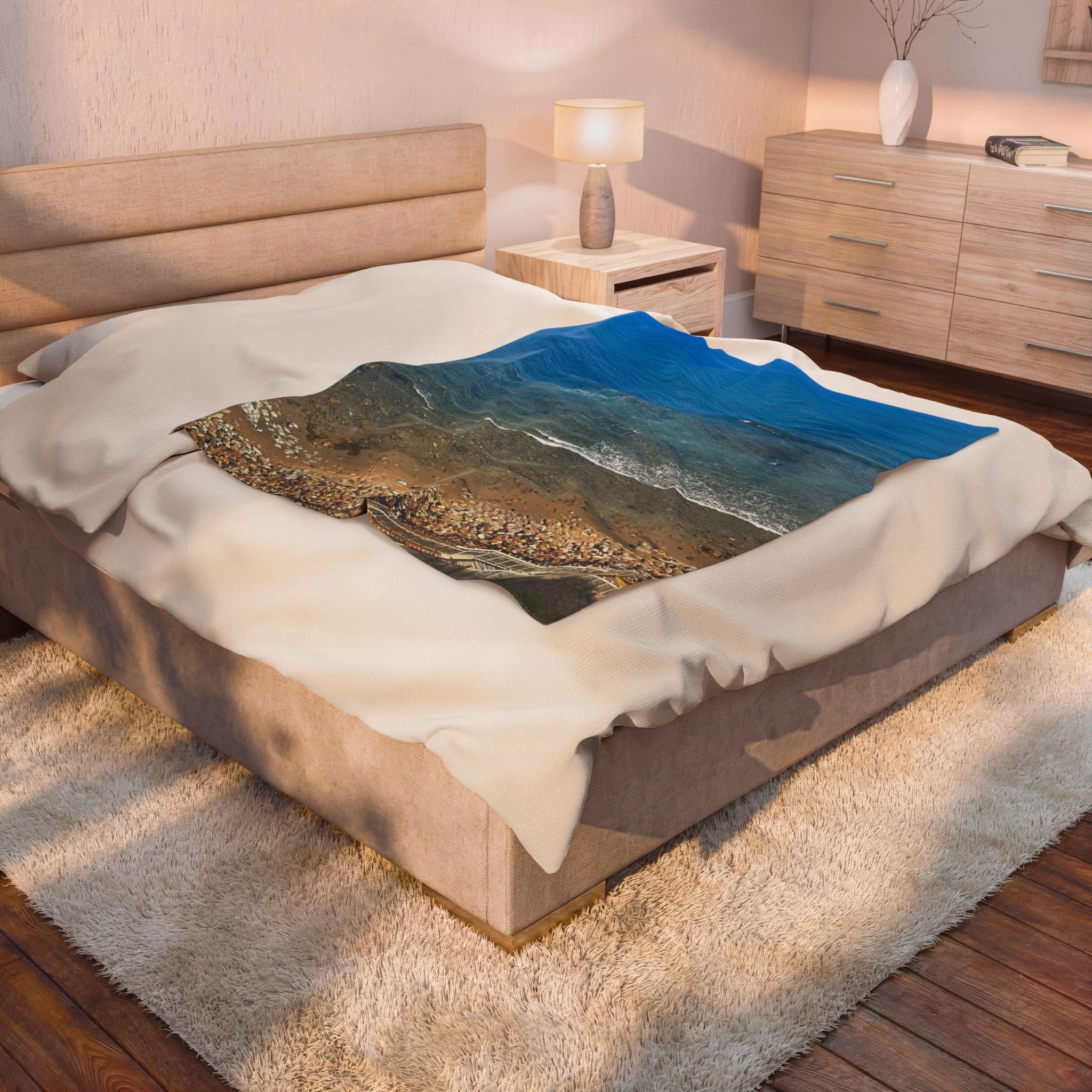 Blue Shore Throw Blanket