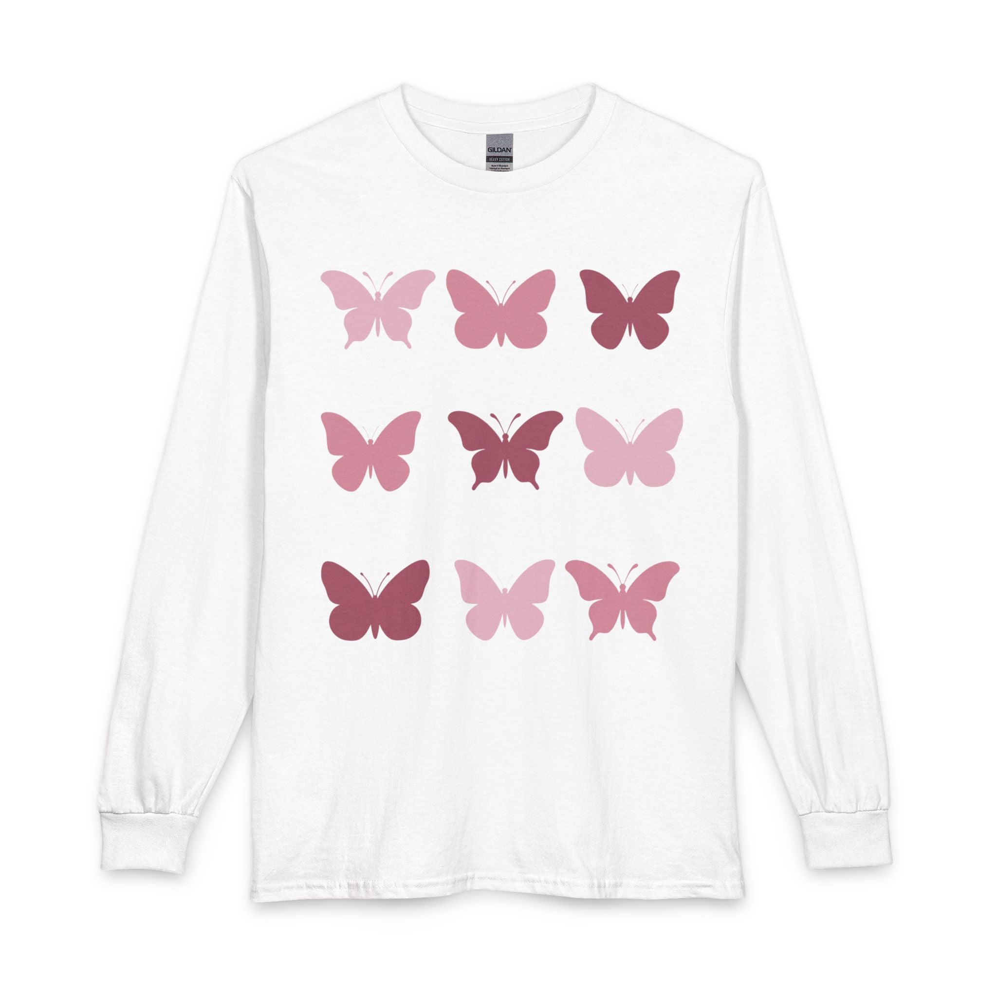 Butterfly Grid Long Sleeve Tee- solid