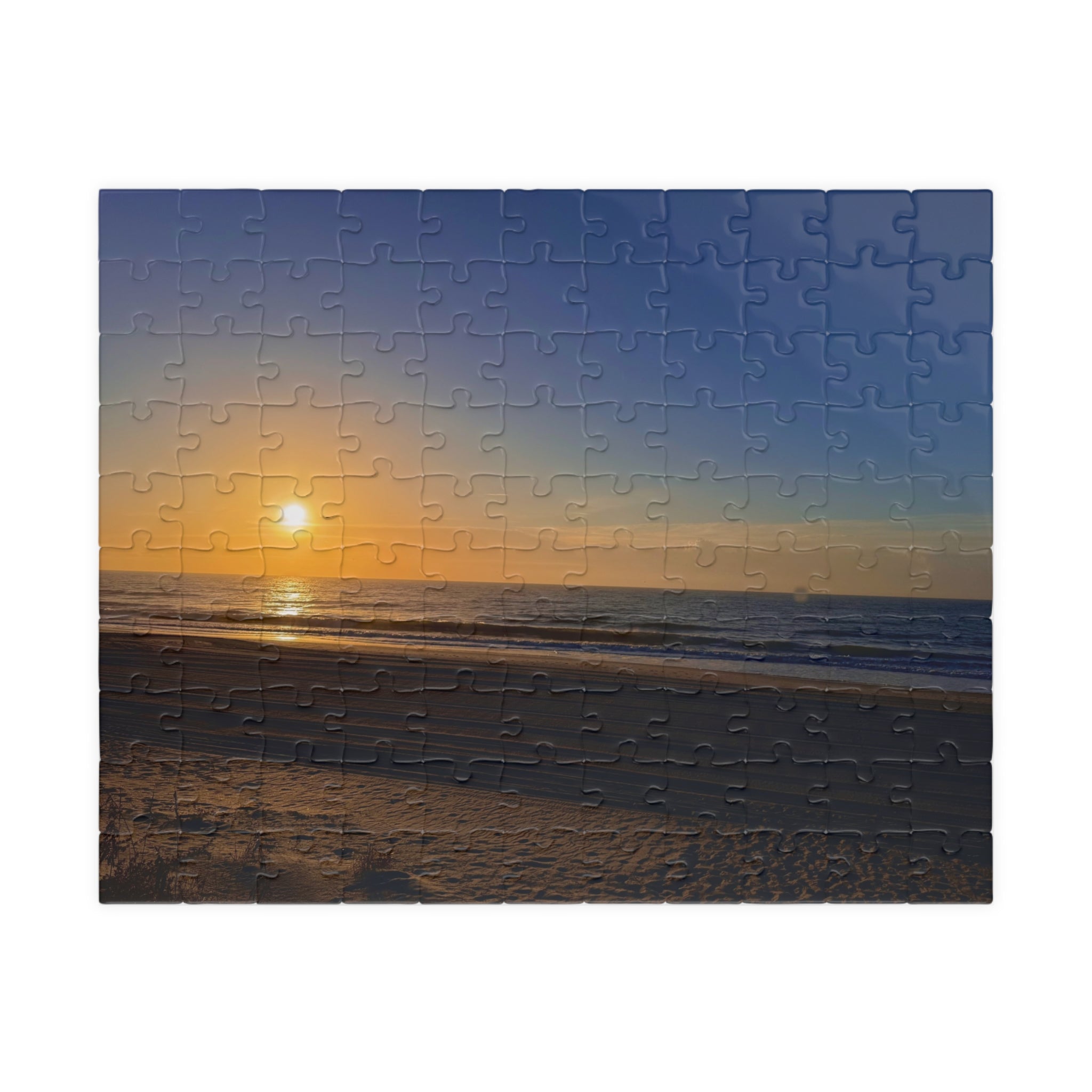 Orange Sunset Beach Jigsaw Puzzle