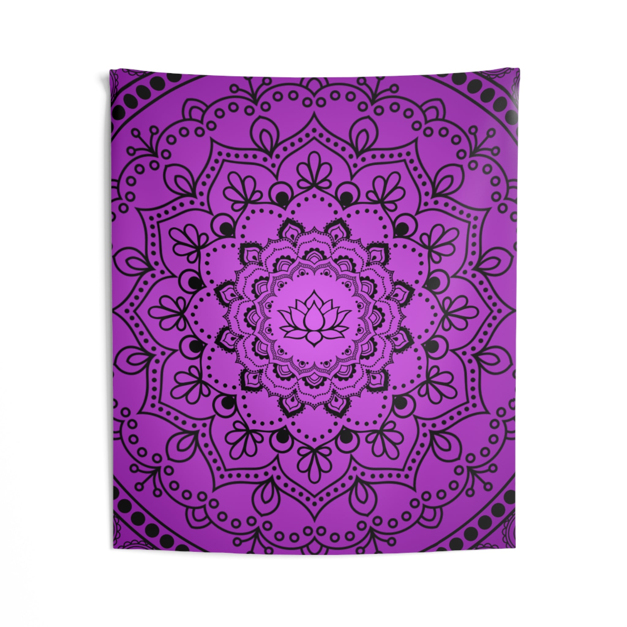 Purple Lotus Mandala Wall Tapestry