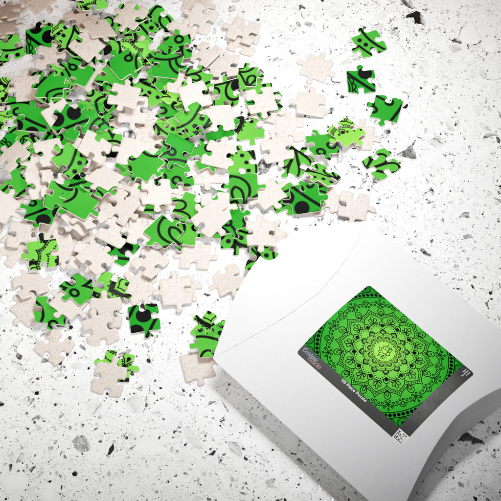 Green Mandala Jigsaw Puzzle