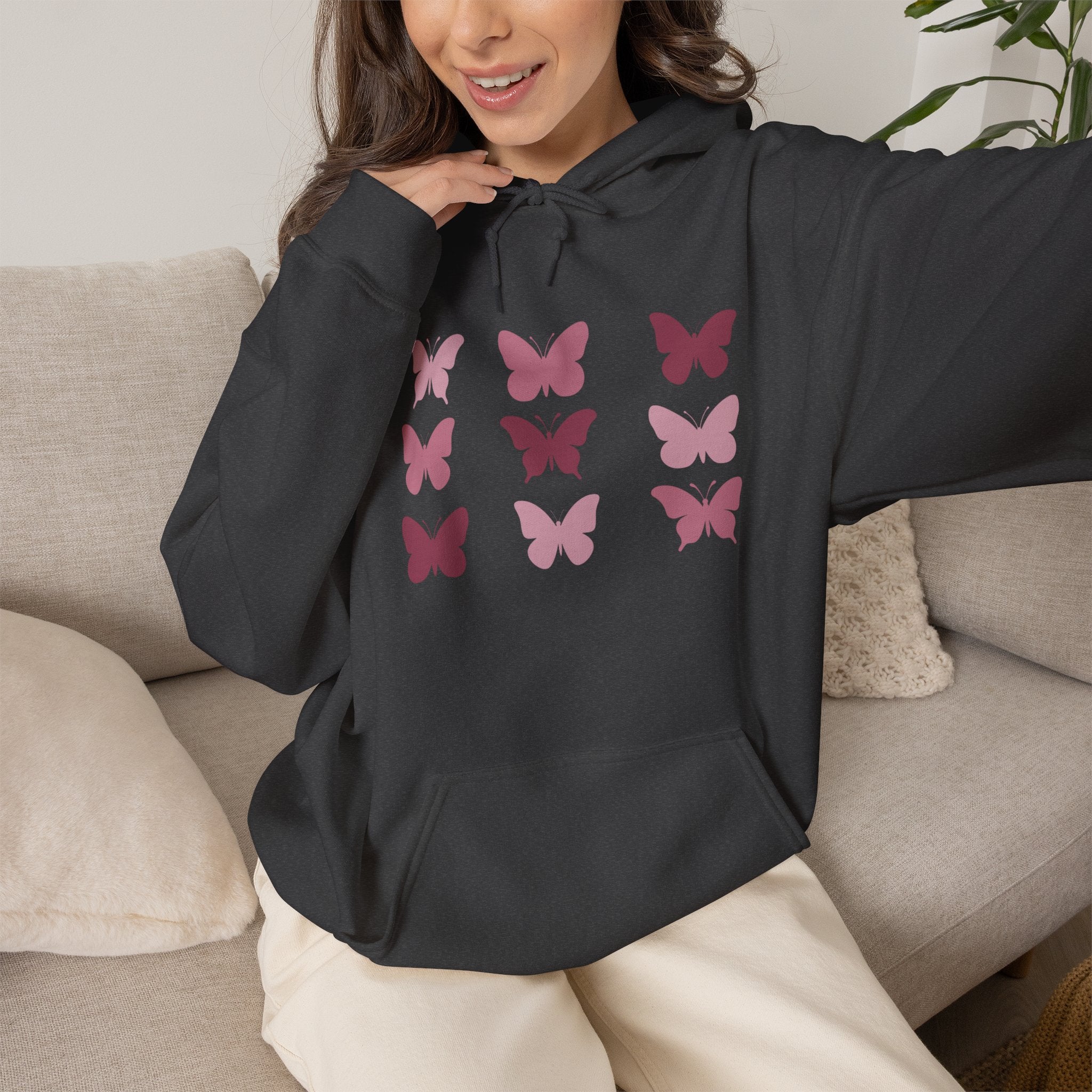 Butterfly Grid Hoodie Solid