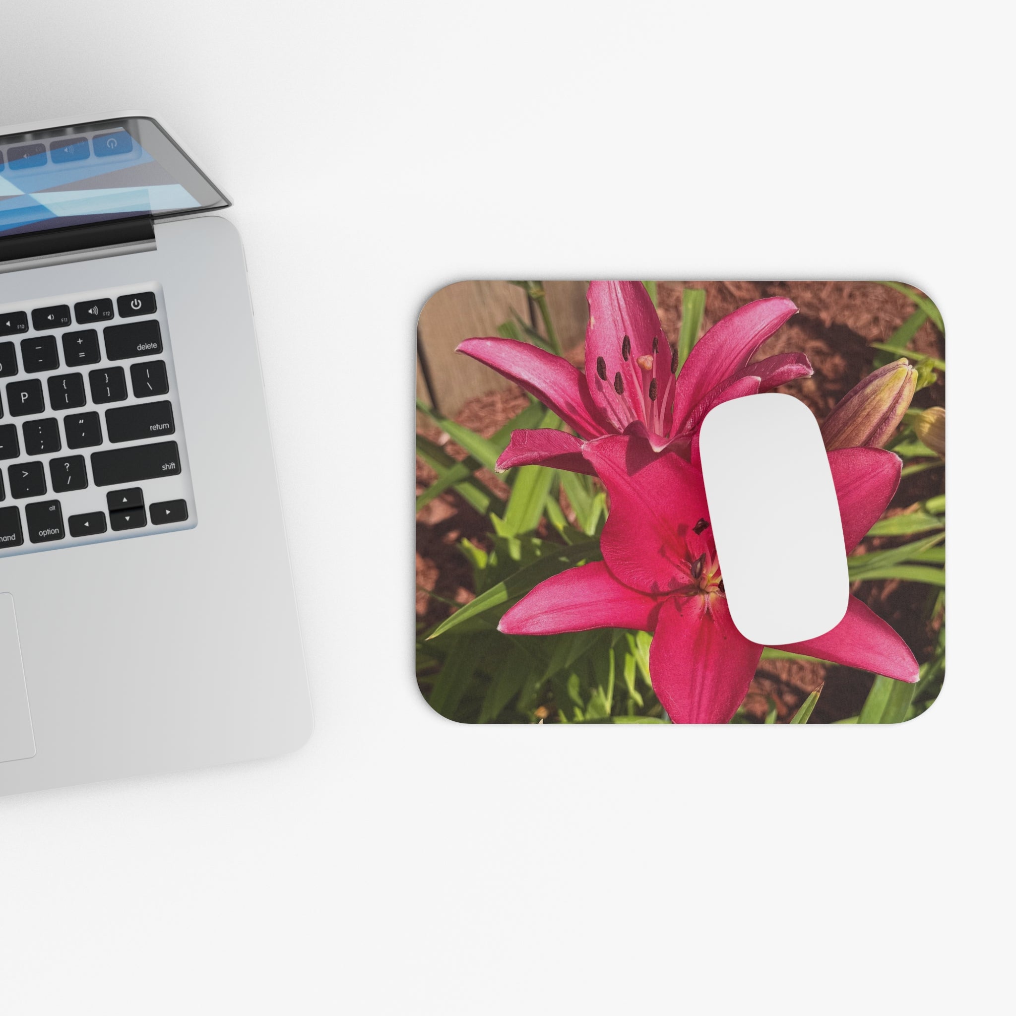 Pink Asiatic Lily Floral Mouse Pad